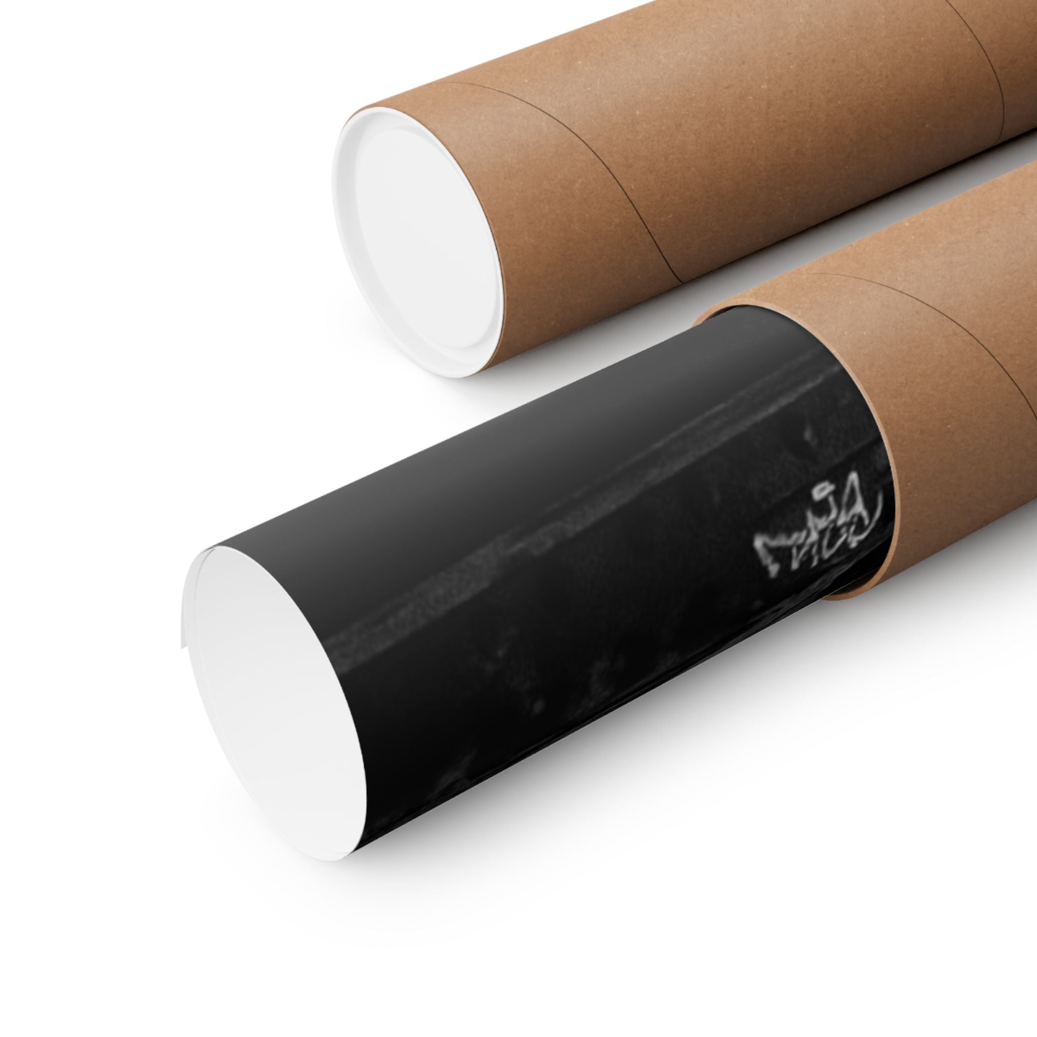 Industrial Black & White Matte Horizontal Poster — Urban Pipe Bridge Photography