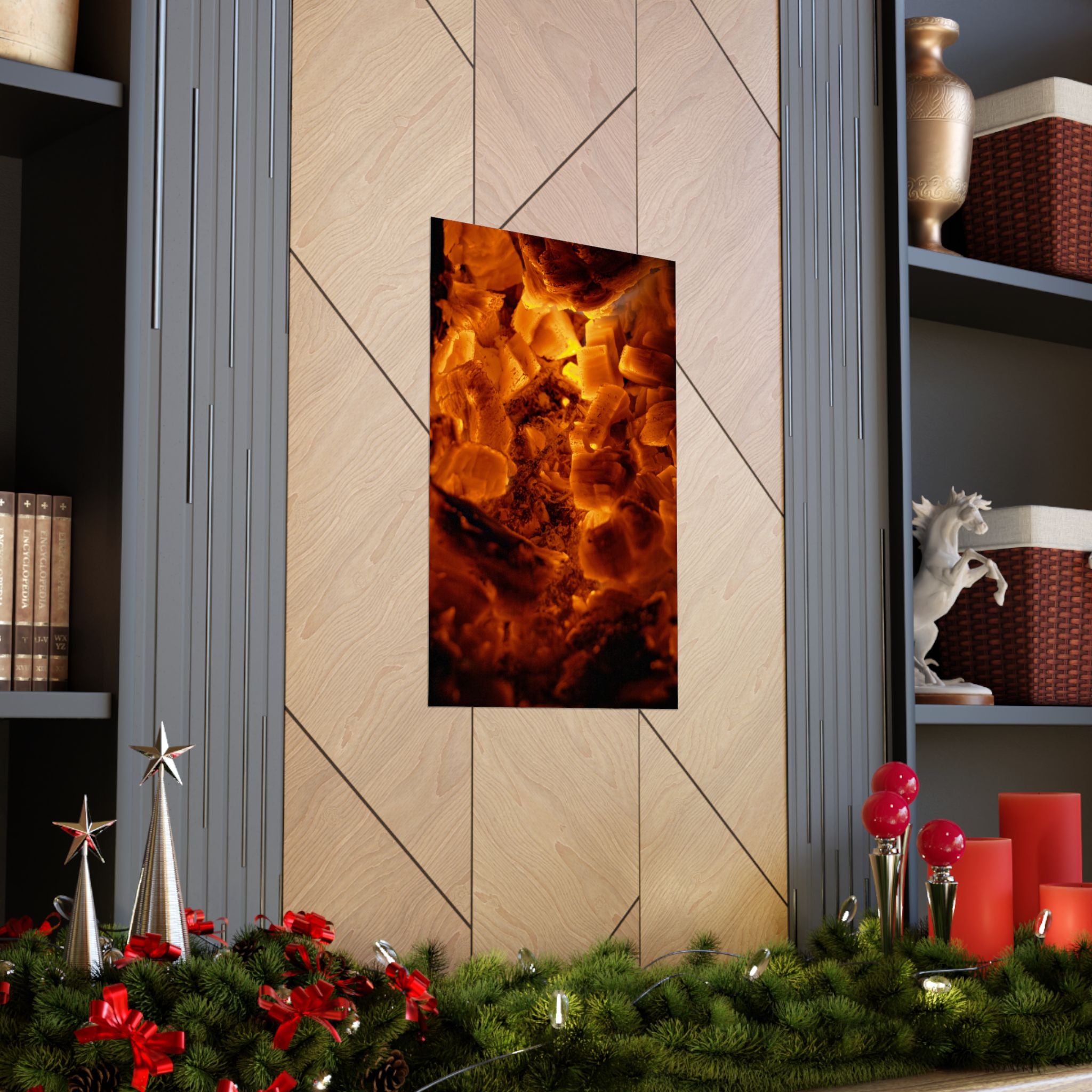 Embers Close-Up Matte Poster — Fiery Abstract Wall Art