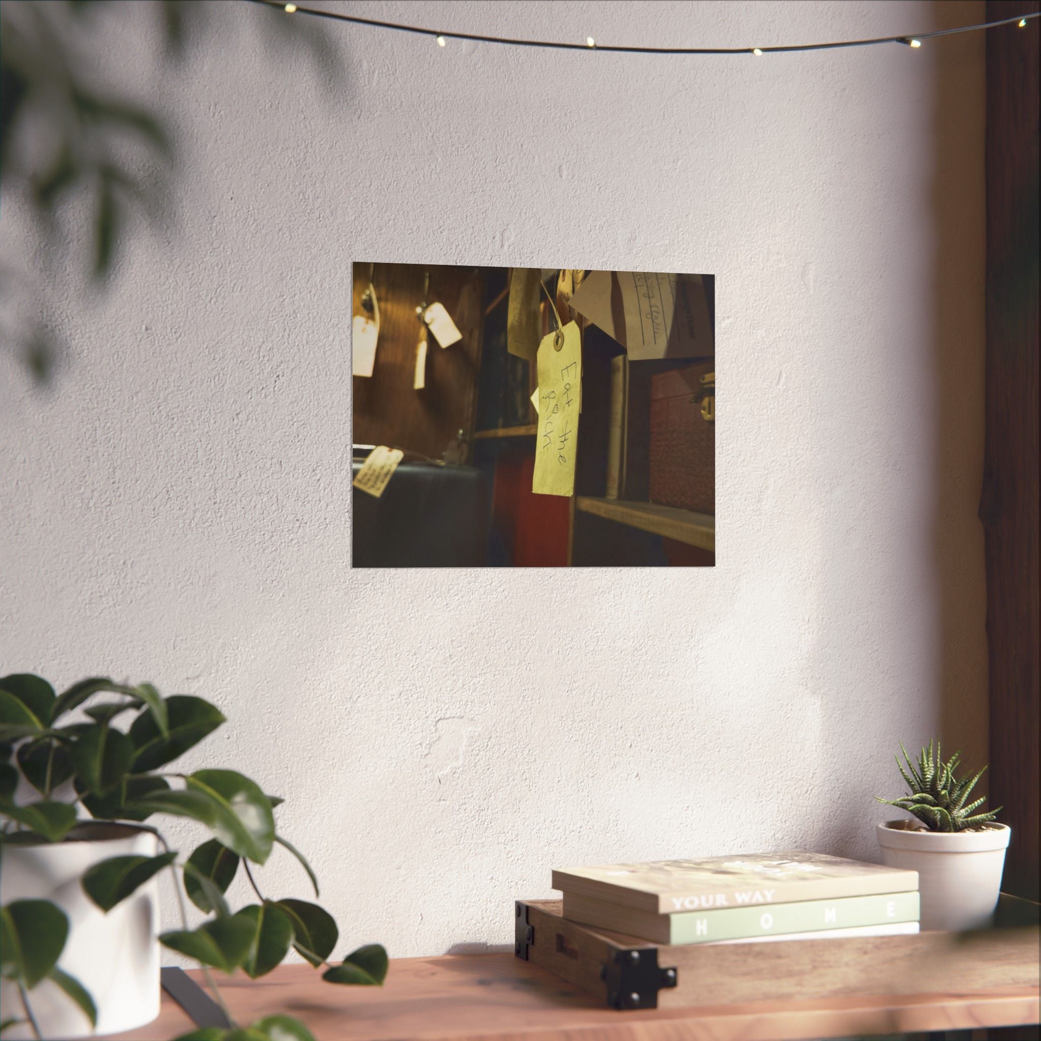 Vintage Luggage Tag Photo Poster (Eat The Rich) — Matte Horizontal Wall Art