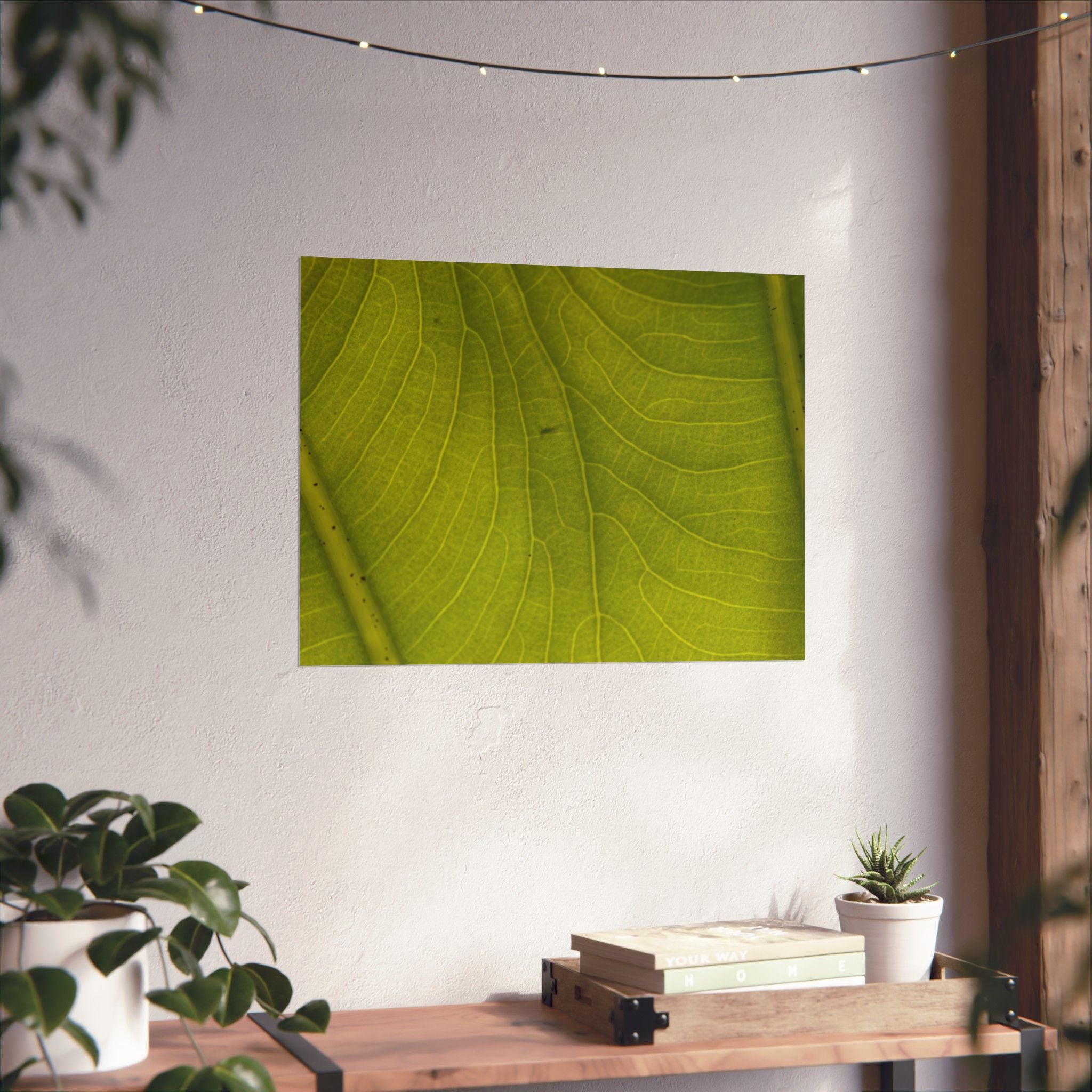 Botanical Leaf Close-Up Matte Poster — Green Nature Wall Art (Horizontal)