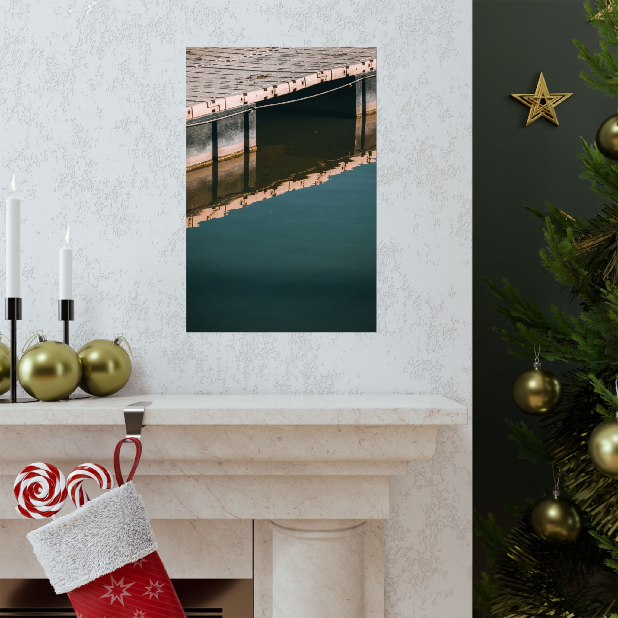 Matte Poster — Dock Reflection Minimalist Wall Art