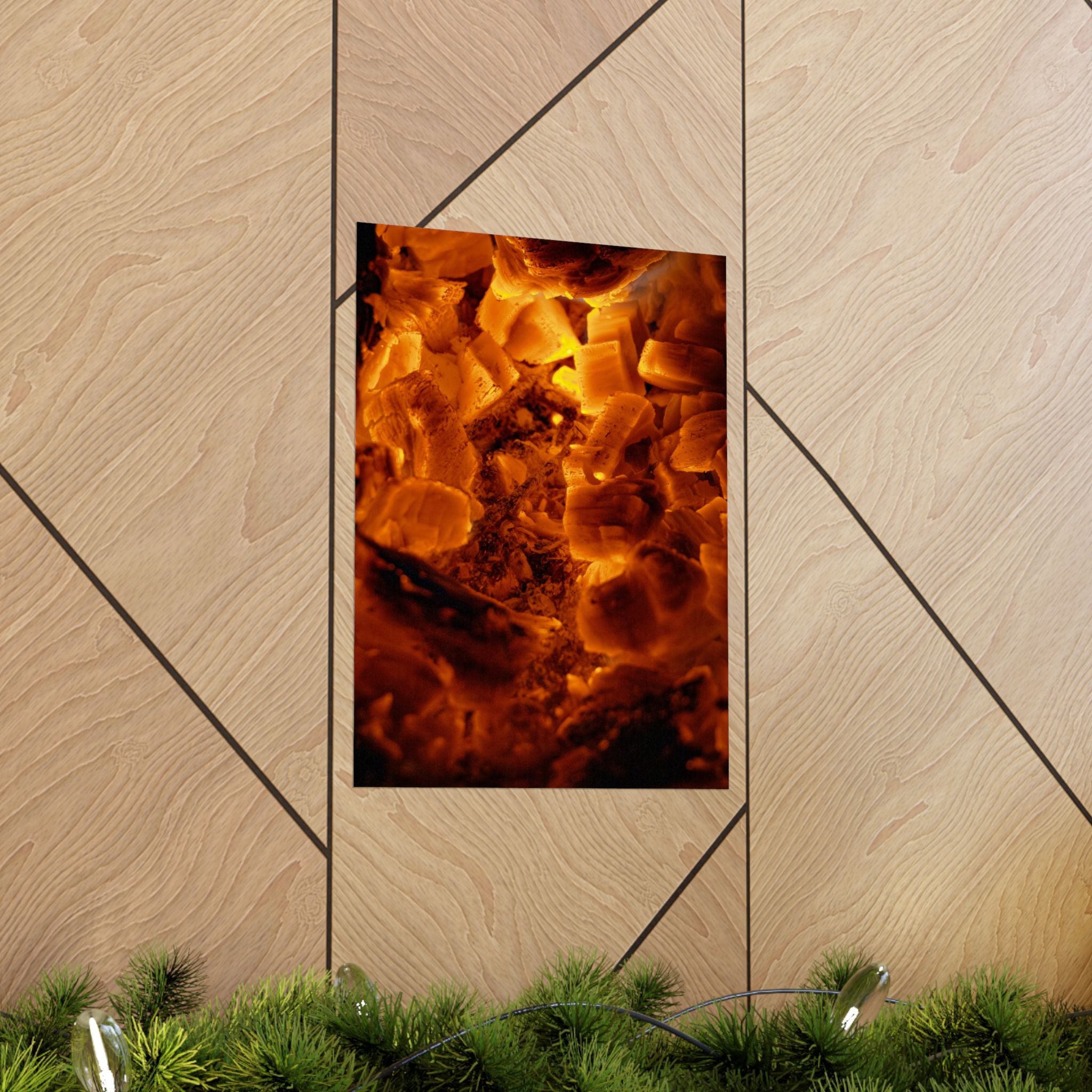 Embers Close-Up Matte Poster — Fiery Abstract Wall Art