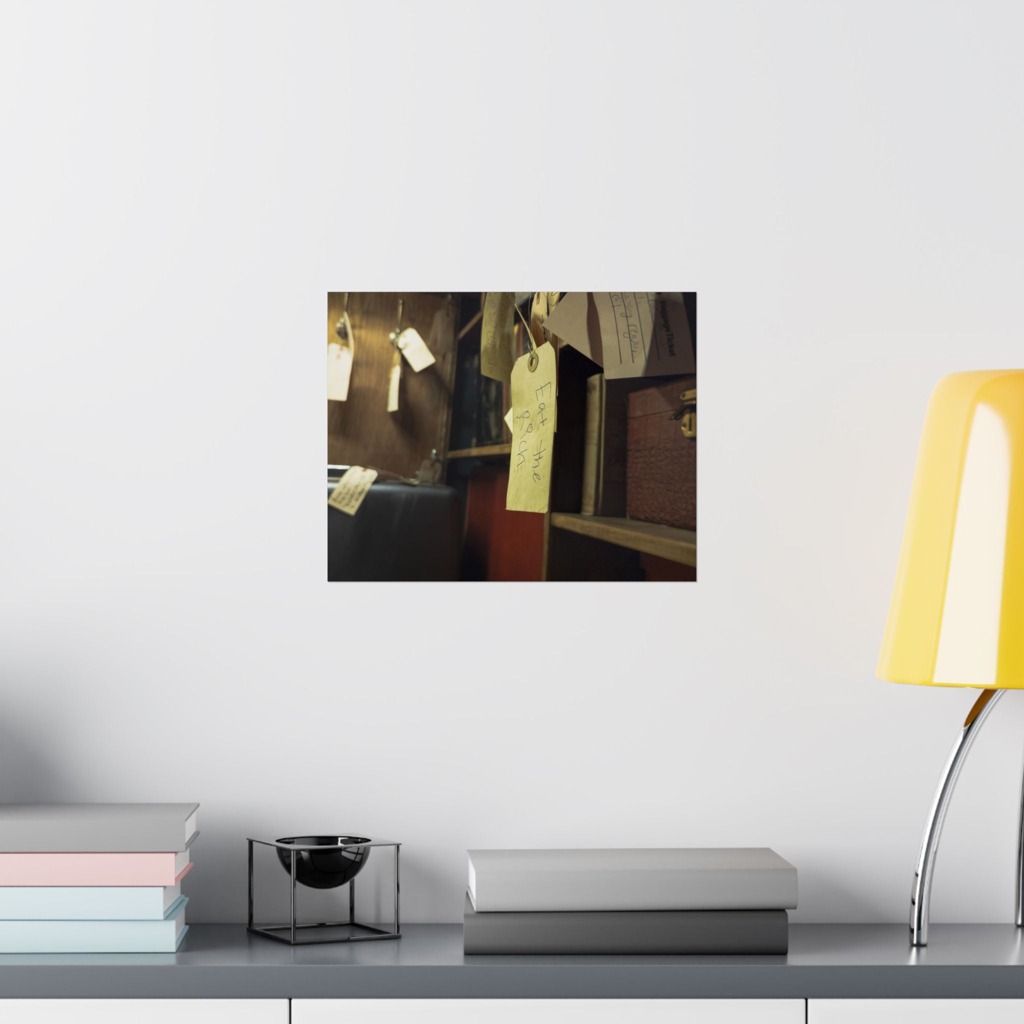 Vintage Luggage Tag Photo Poster (Eat The Rich) — Matte Horizontal Wall Art