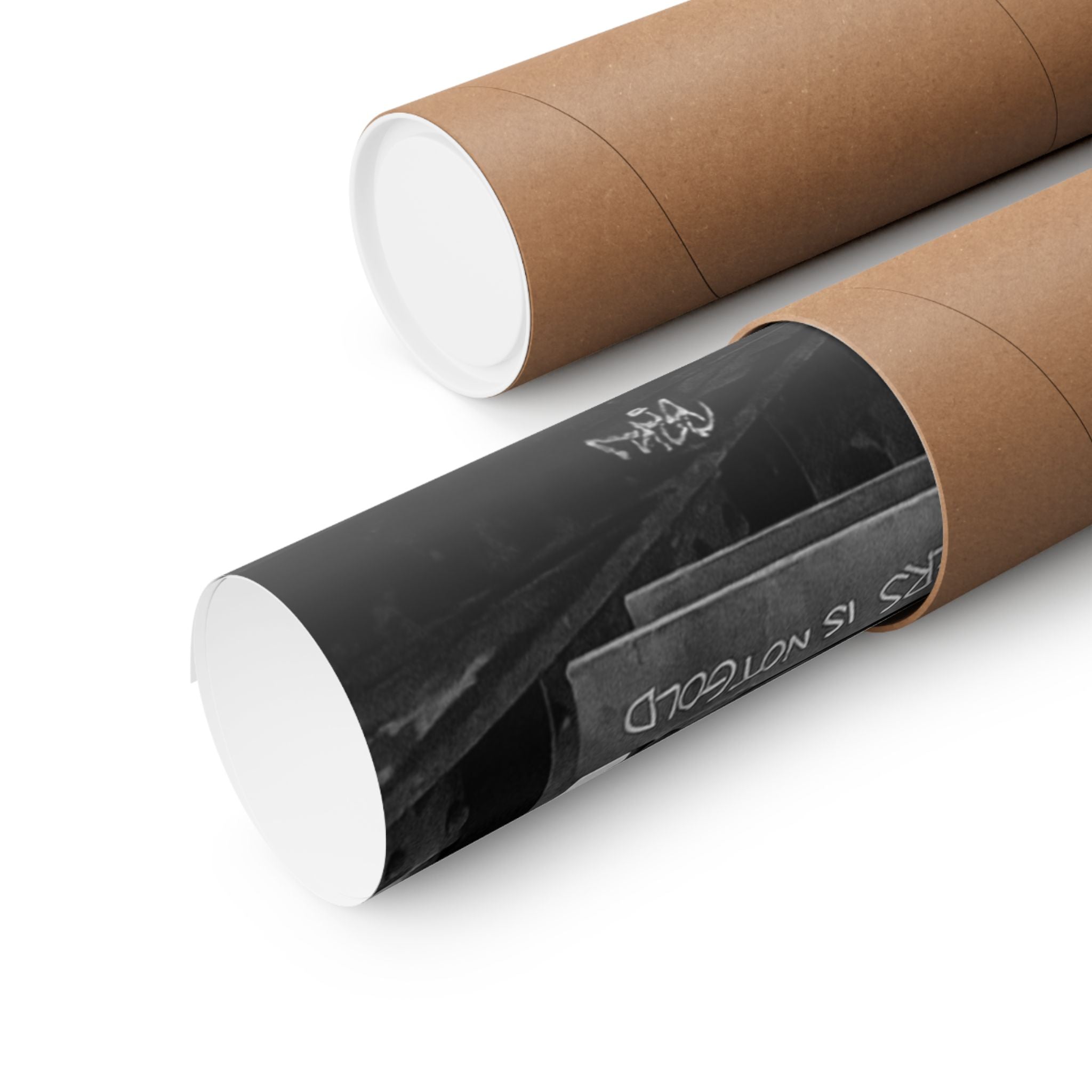 Industrial Black & White Matte Horizontal Poster — Urban Pipe Bridge Photography