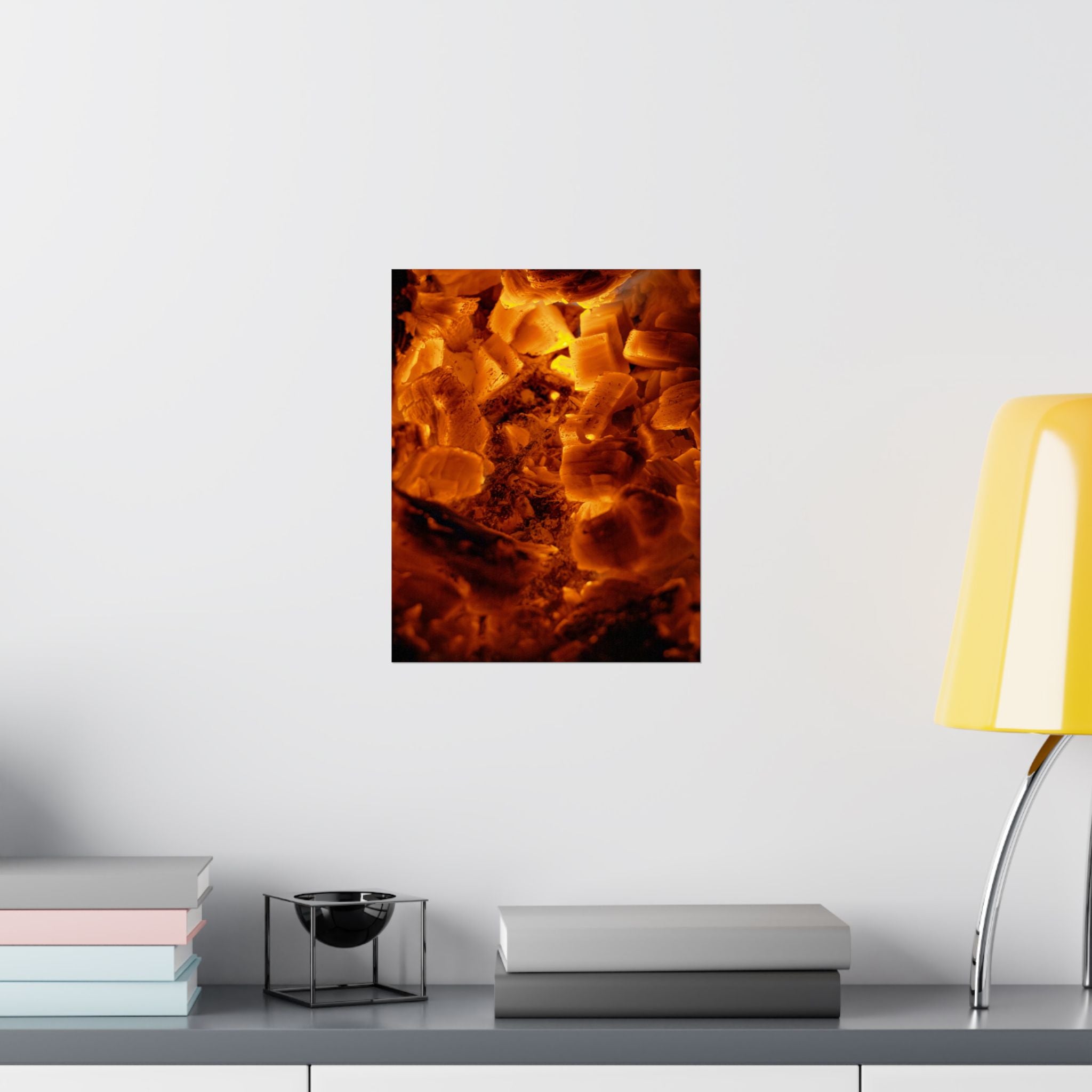 Embers Close-Up Matte Poster — Fiery Abstract Wall Art