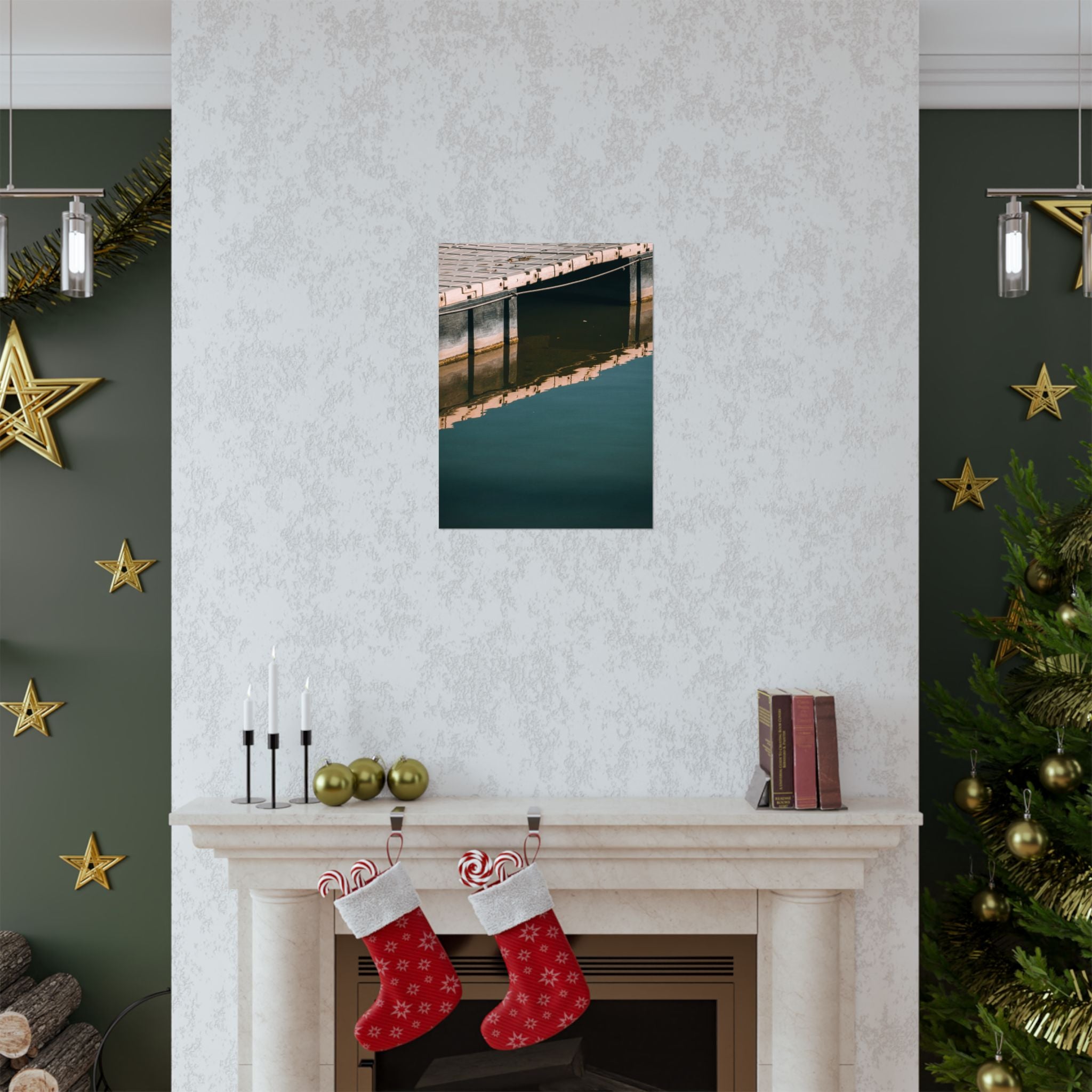 Matte Poster — Dock Reflection Minimalist Wall Art