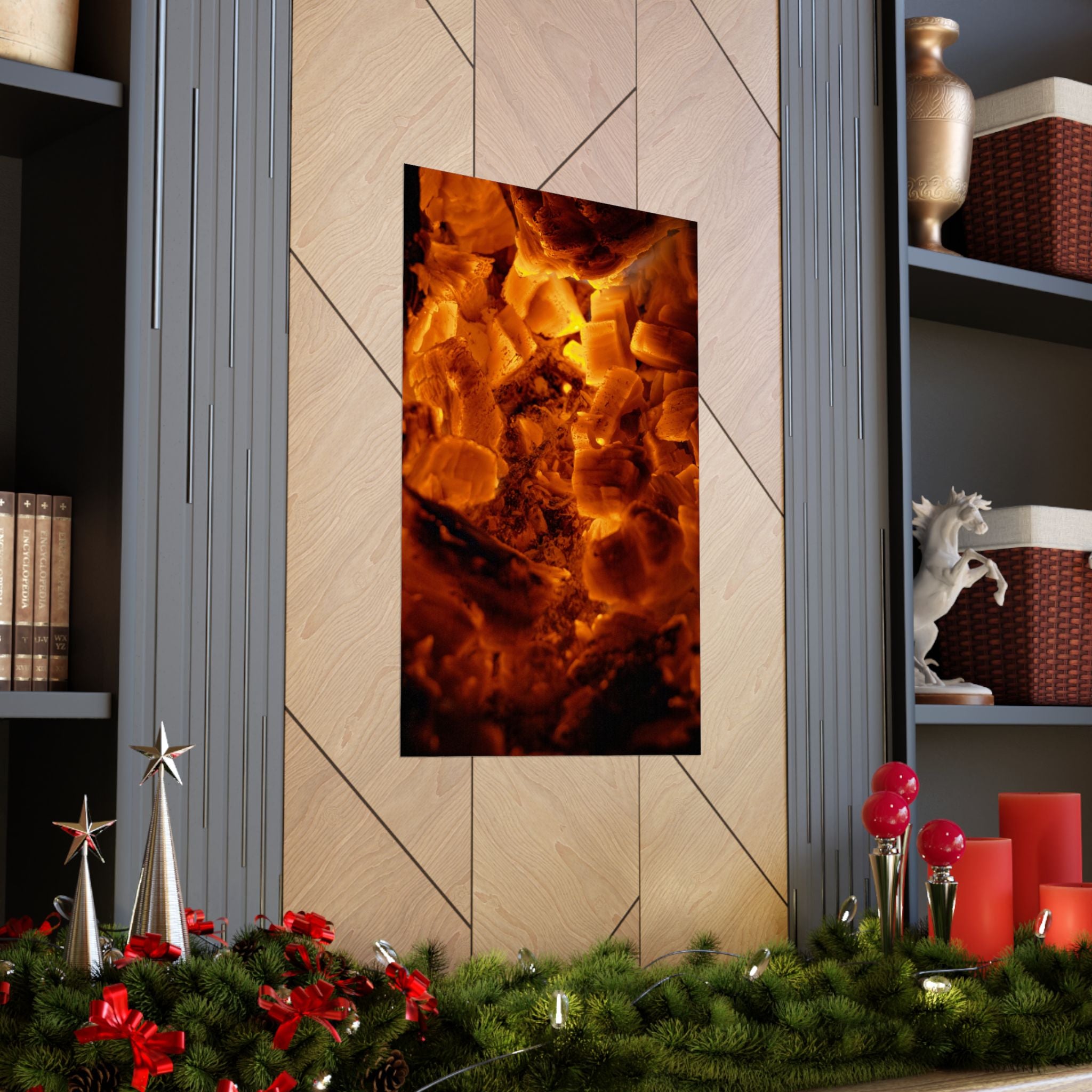 Embers Close-Up Matte Poster — Fiery Abstract Wall Art