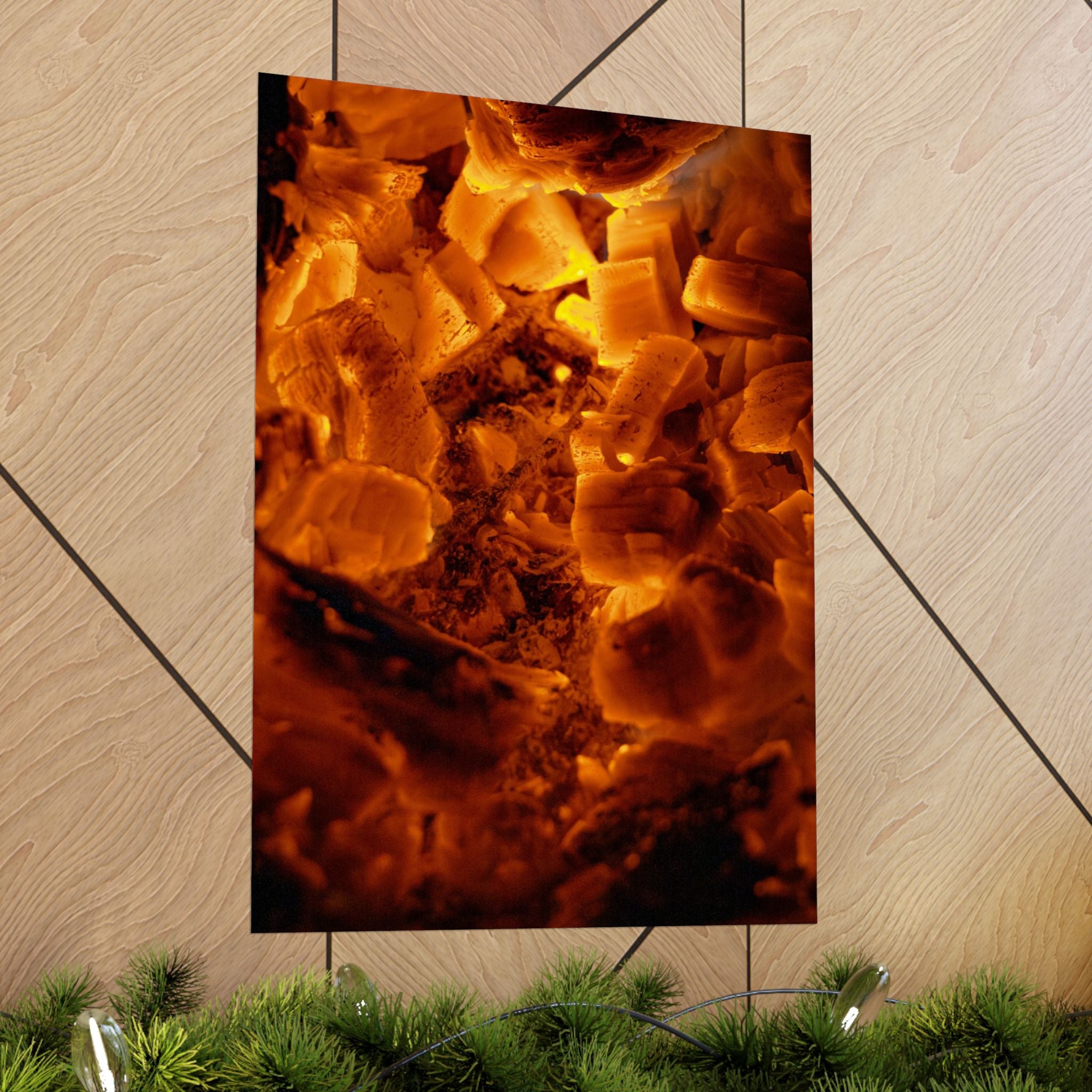 Embers Close-Up Matte Poster — Fiery Abstract Wall Art