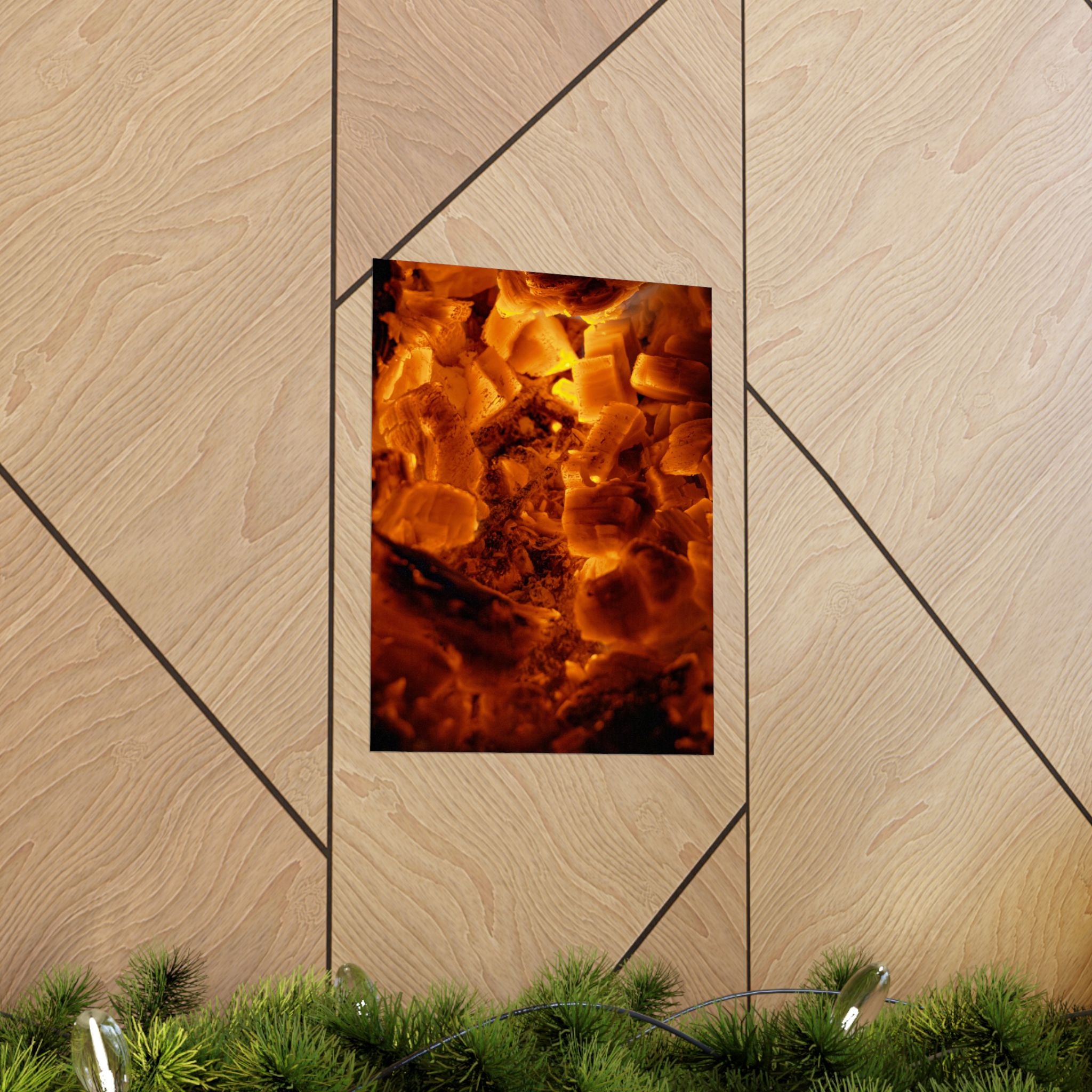 Embers Close-Up Matte Poster — Fiery Abstract Wall Art