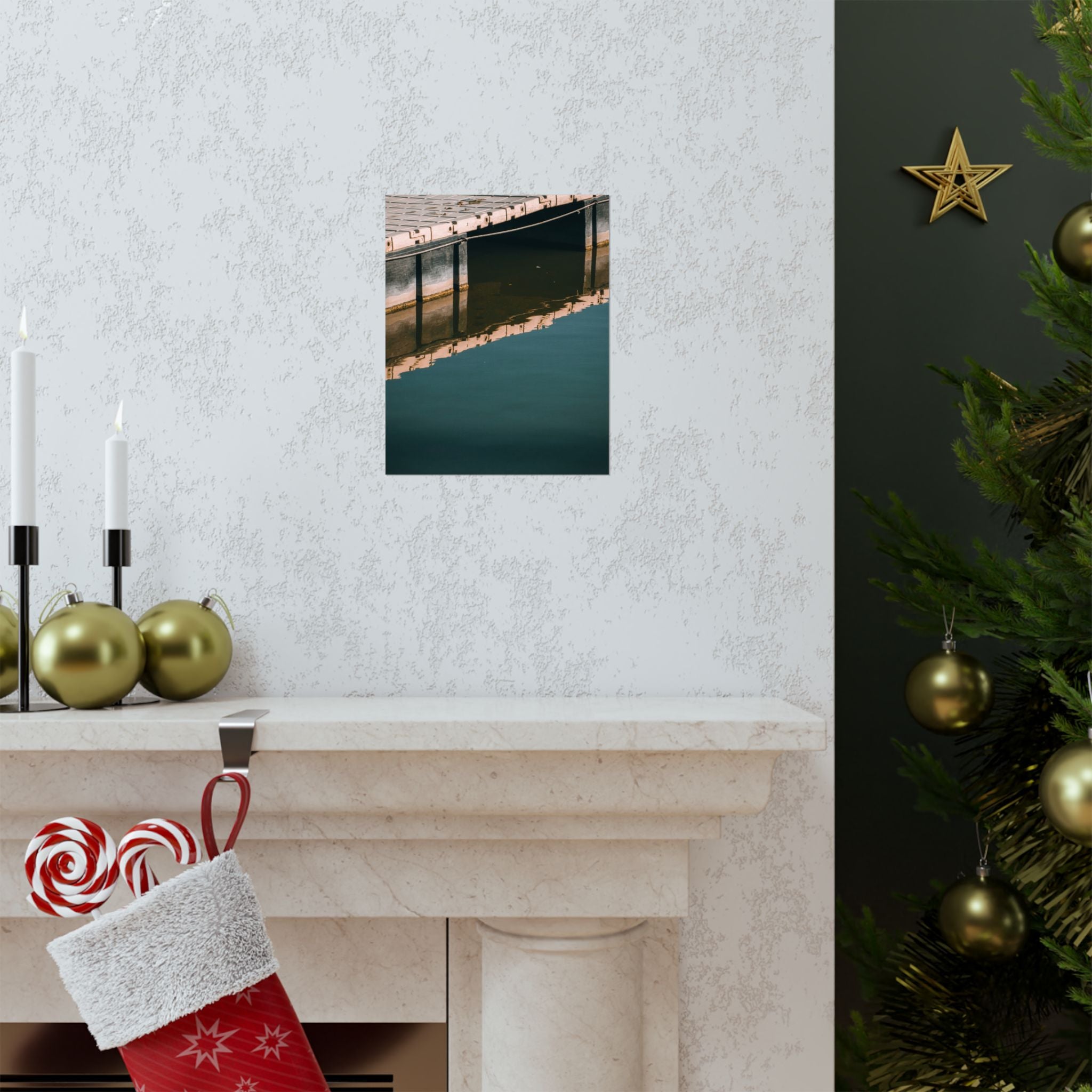 Matte Poster — Dock Reflection Minimalist Wall Art
