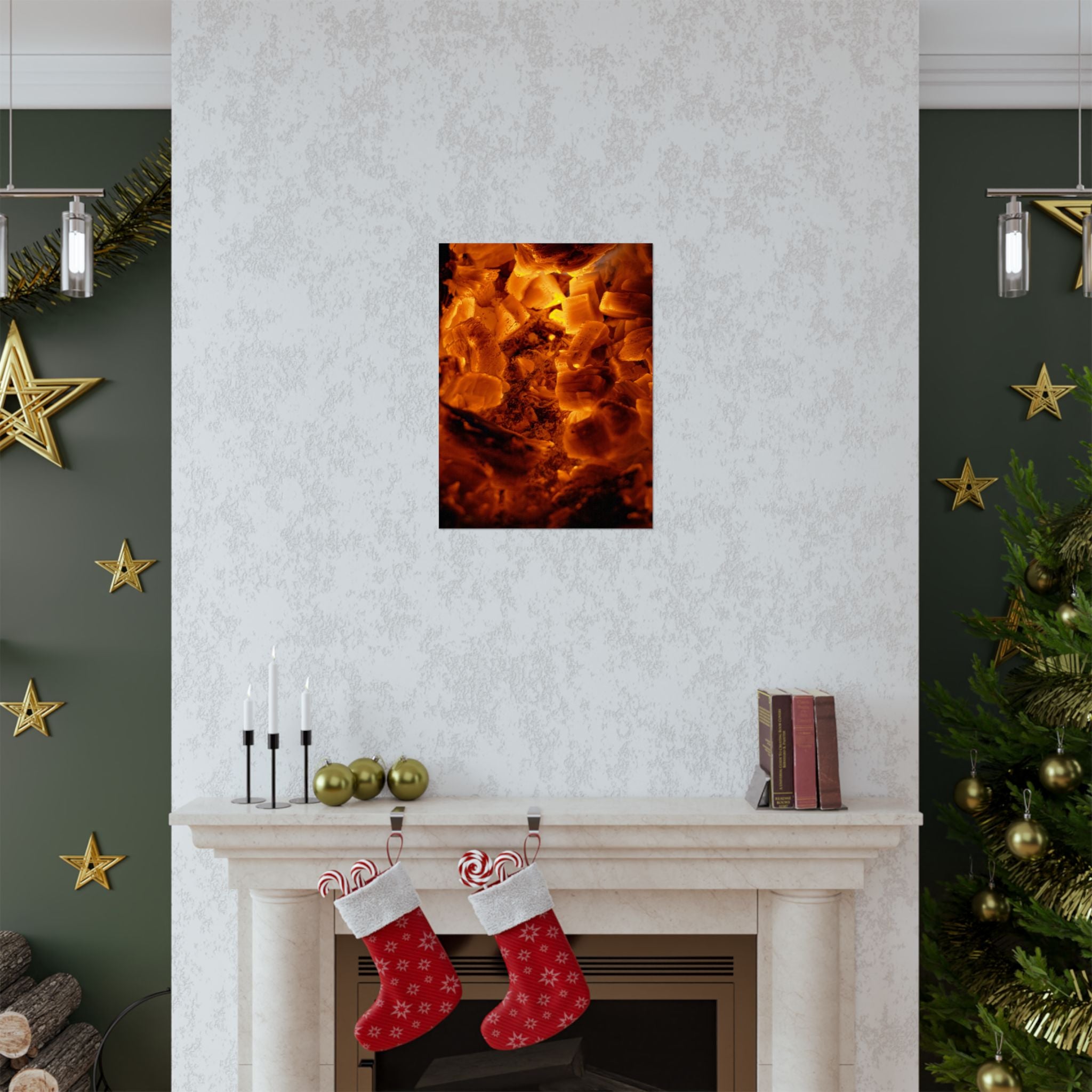 Embers Close-Up Matte Poster — Fiery Abstract Wall Art