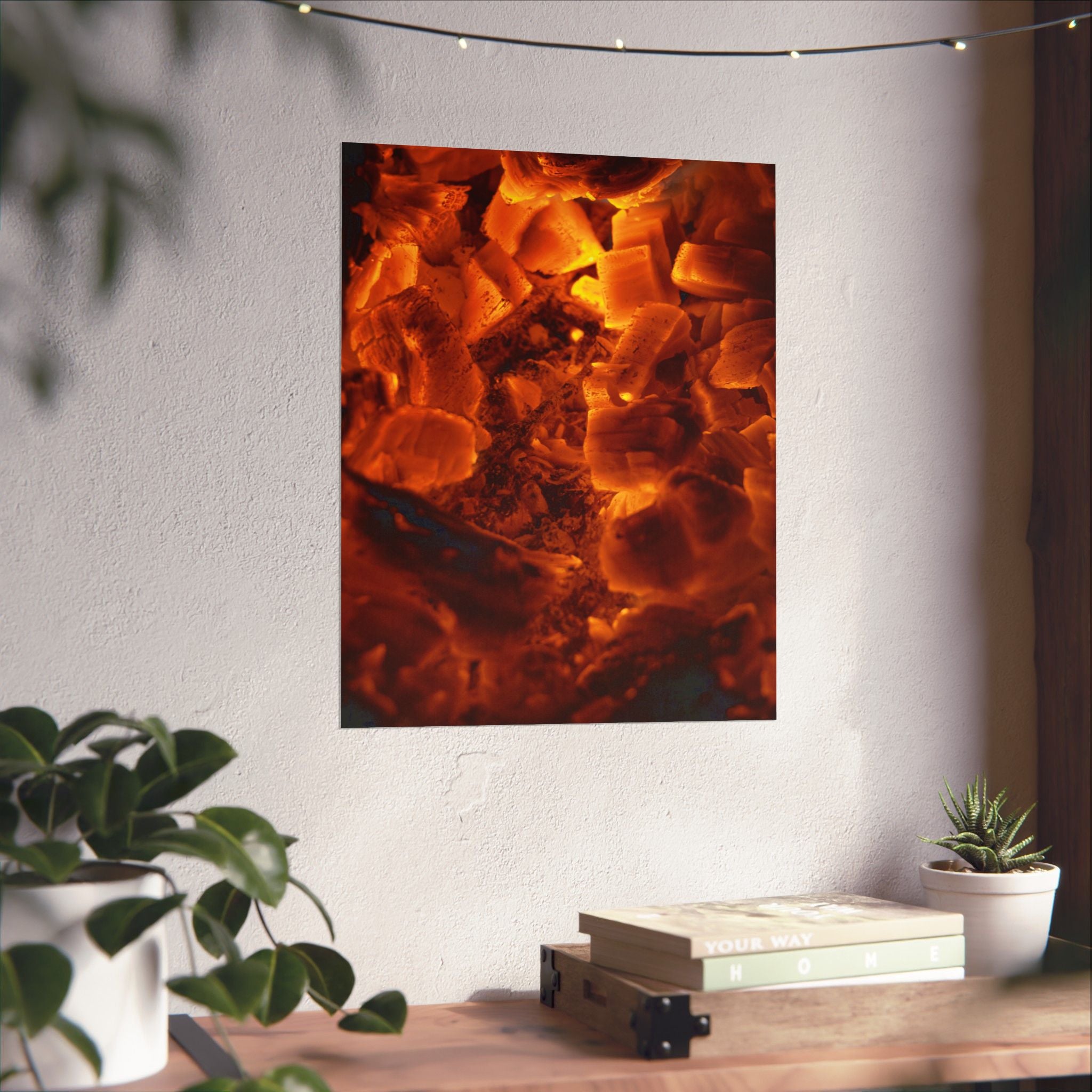 Embers Close-Up Matte Poster — Fiery Abstract Wall Art