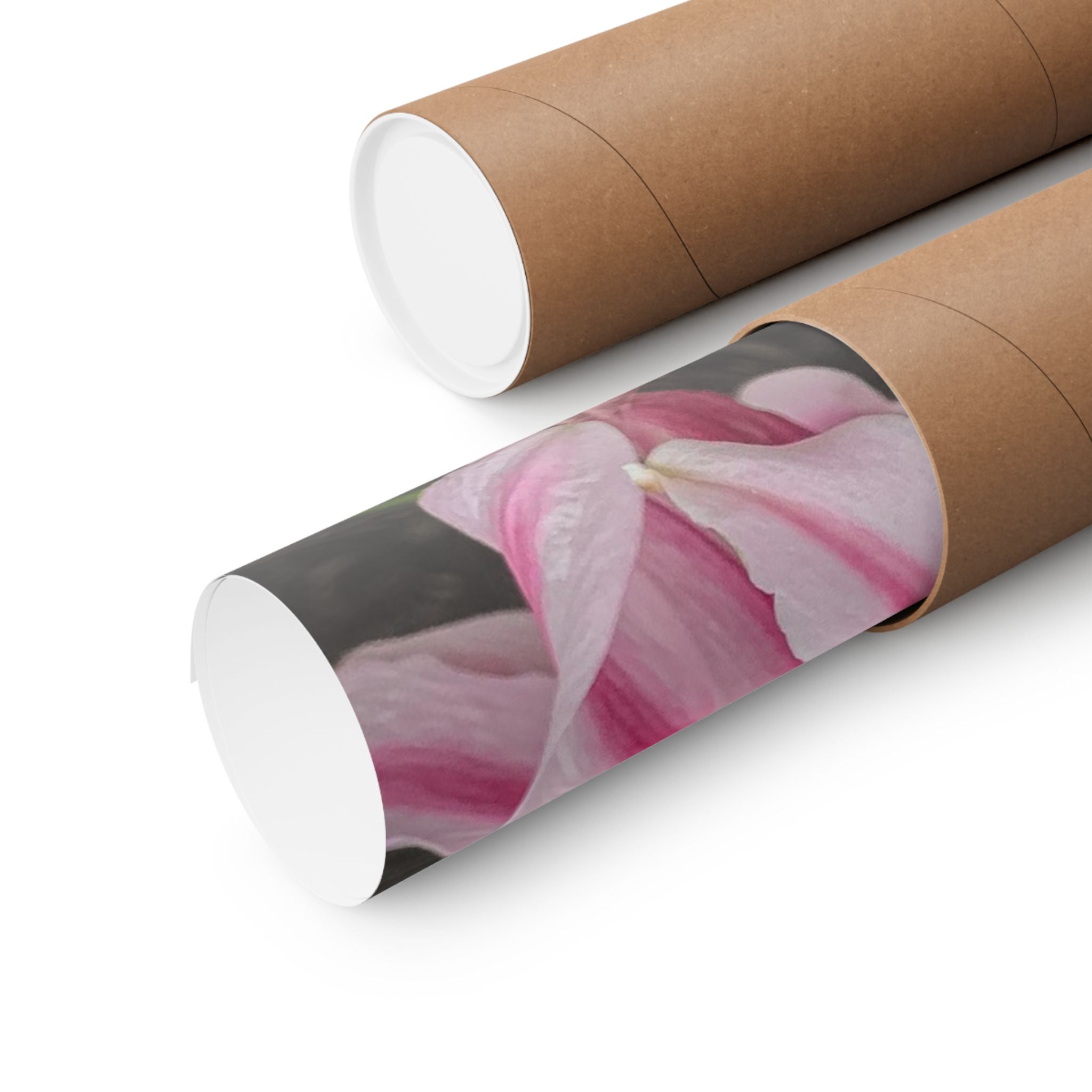 Pink Lily Botanical Matte Poster — Vertical Floral Wall Art