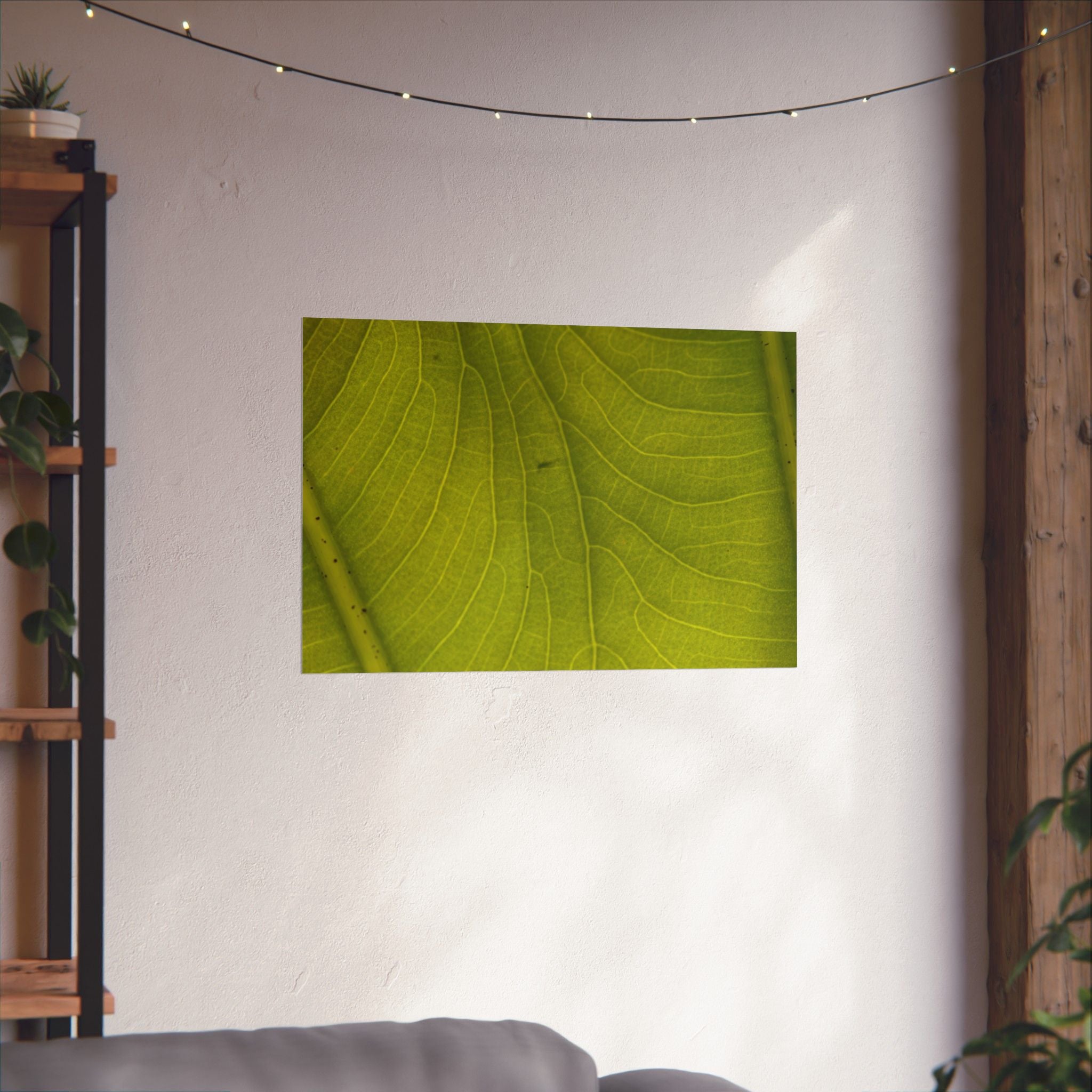 Botanical Leaf Close-Up Matte Poster — Green Nature Wall Art (Horizontal)