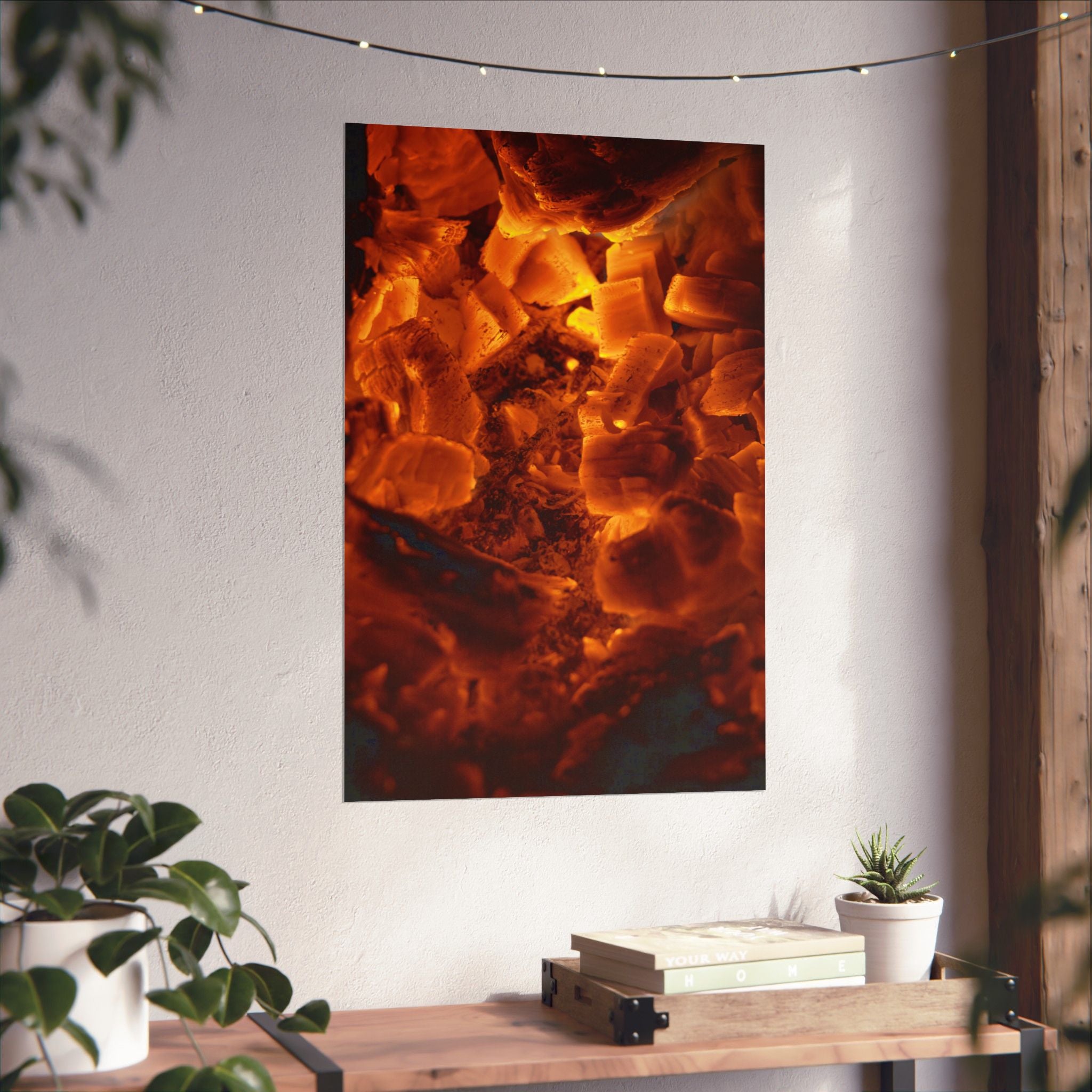 Embers Close-Up Matte Poster — Fiery Abstract Wall Art