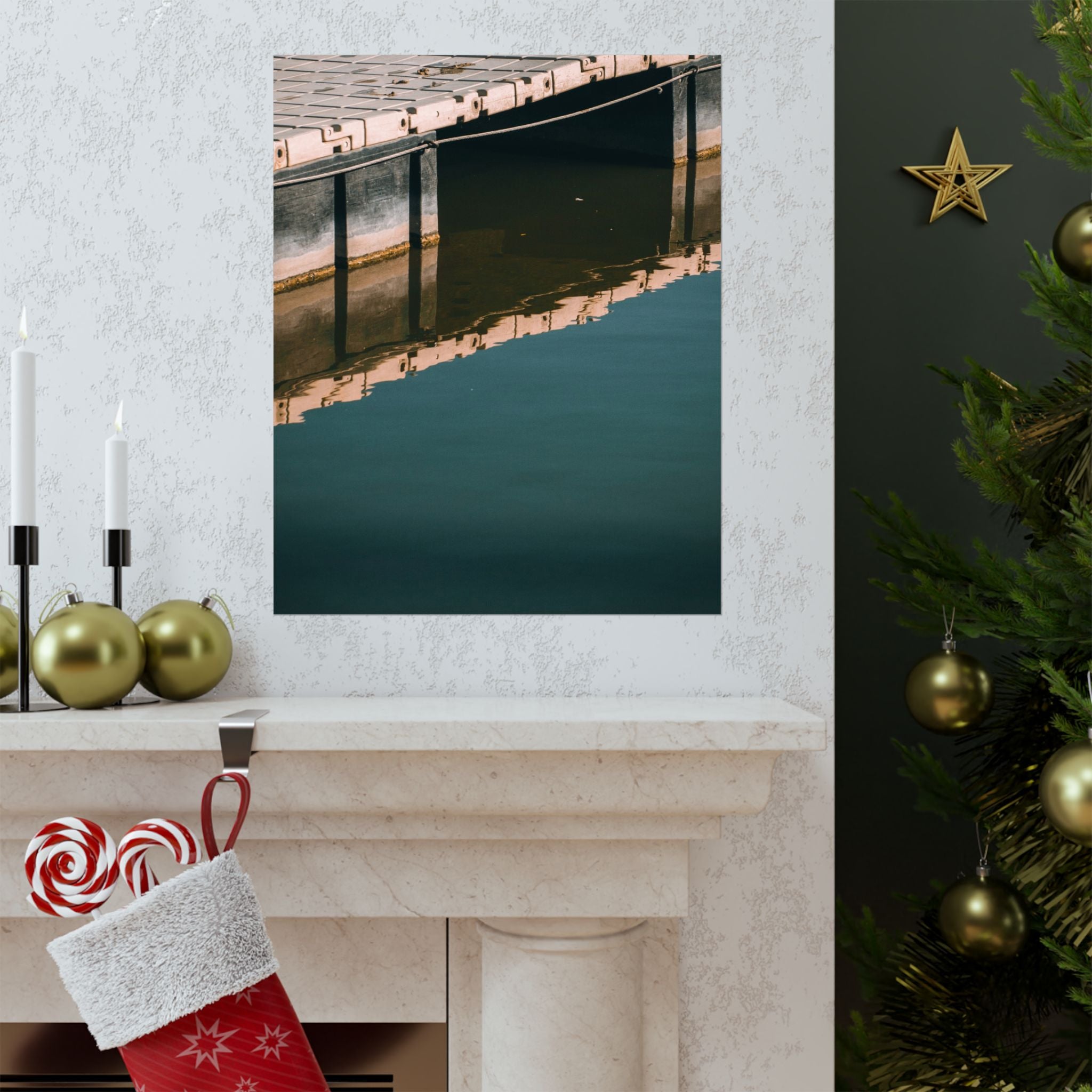 Matte Poster — Dock Reflection Minimalist Wall Art