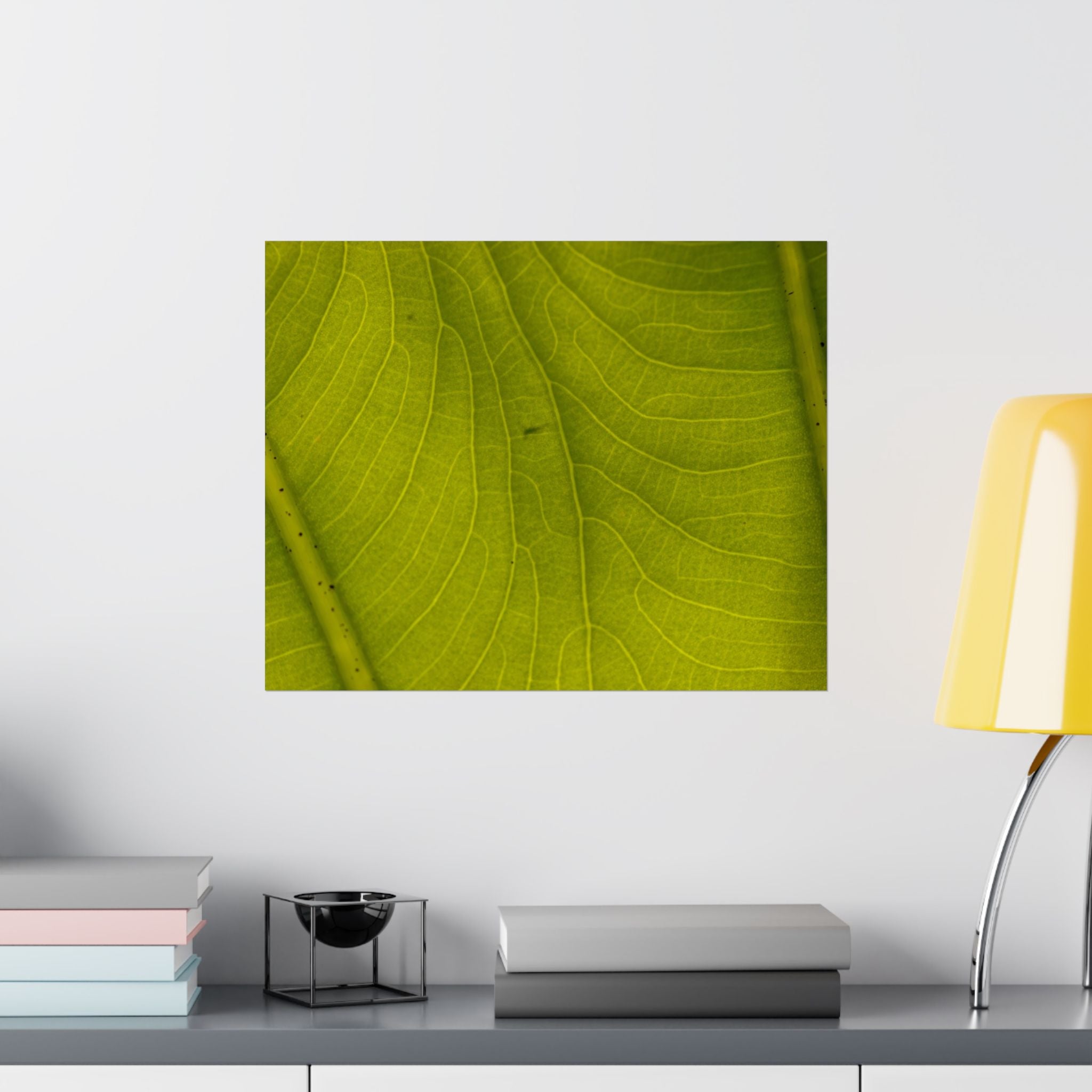 Botanical Leaf Close-Up Matte Poster — Green Nature Wall Art (Horizontal)