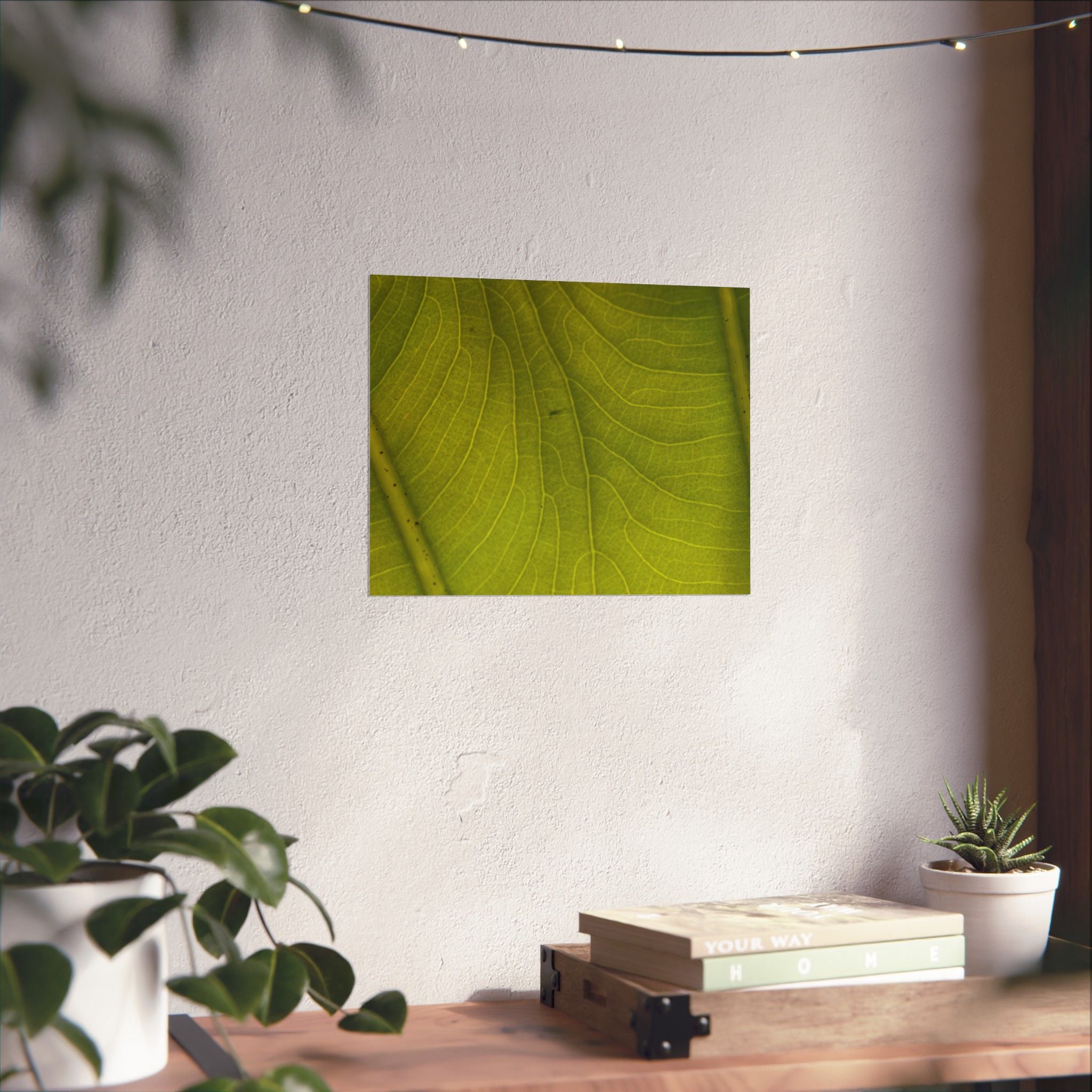 Botanical Leaf Close-Up Matte Poster — Green Nature Wall Art (Horizontal)
