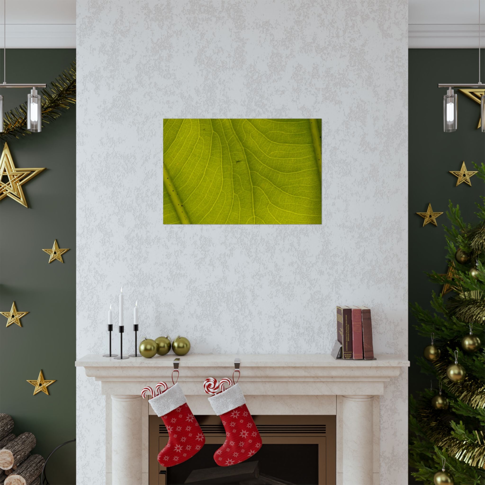 Botanical Leaf Close-Up Matte Poster — Green Nature Wall Art (Horizontal)