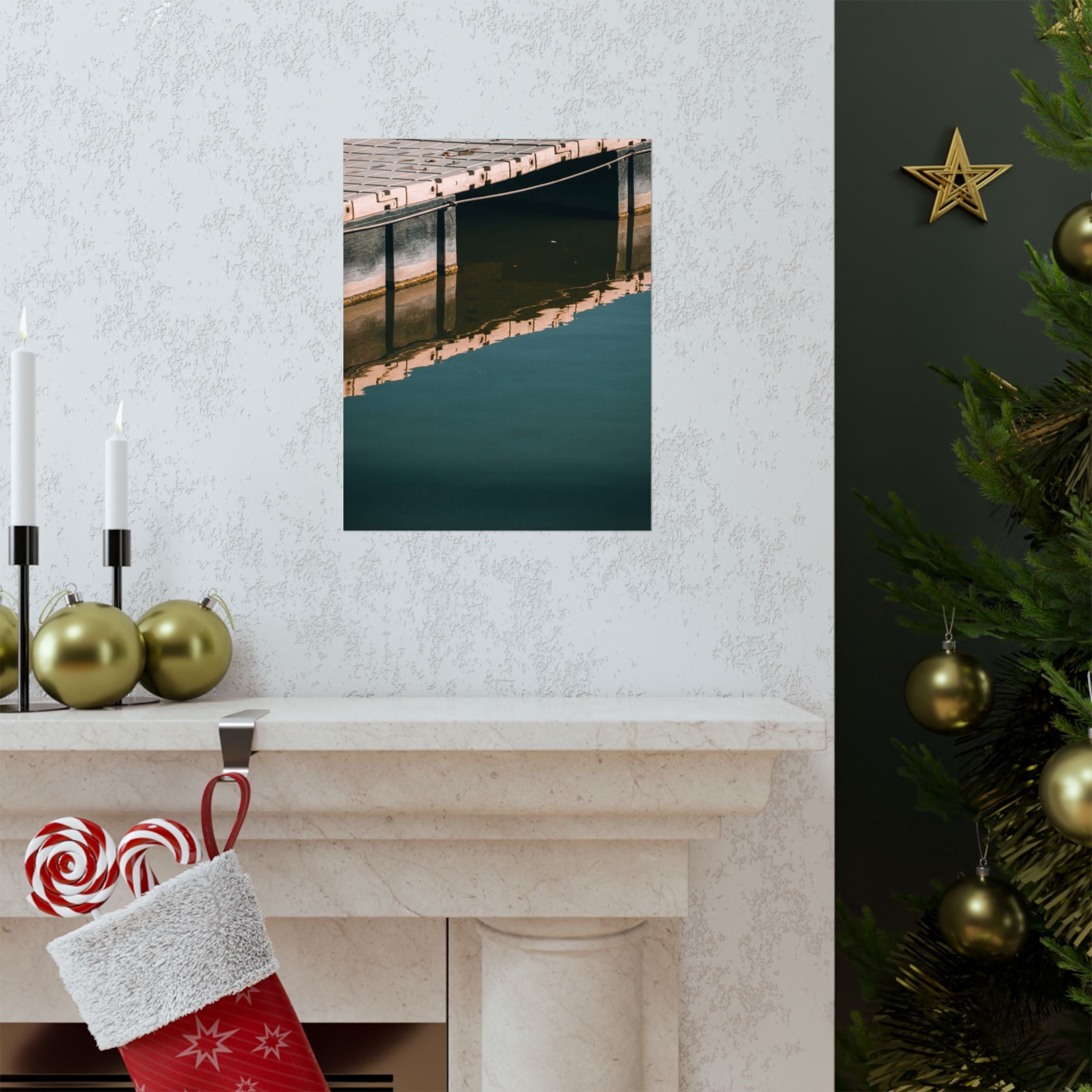 Matte Poster — Dock Reflection Minimalist Wall Art