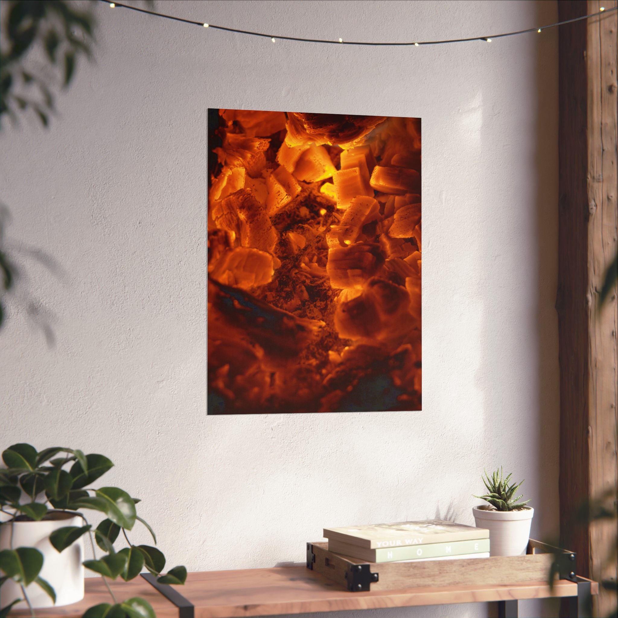 Embers Close-Up Matte Poster — Fiery Abstract Wall Art