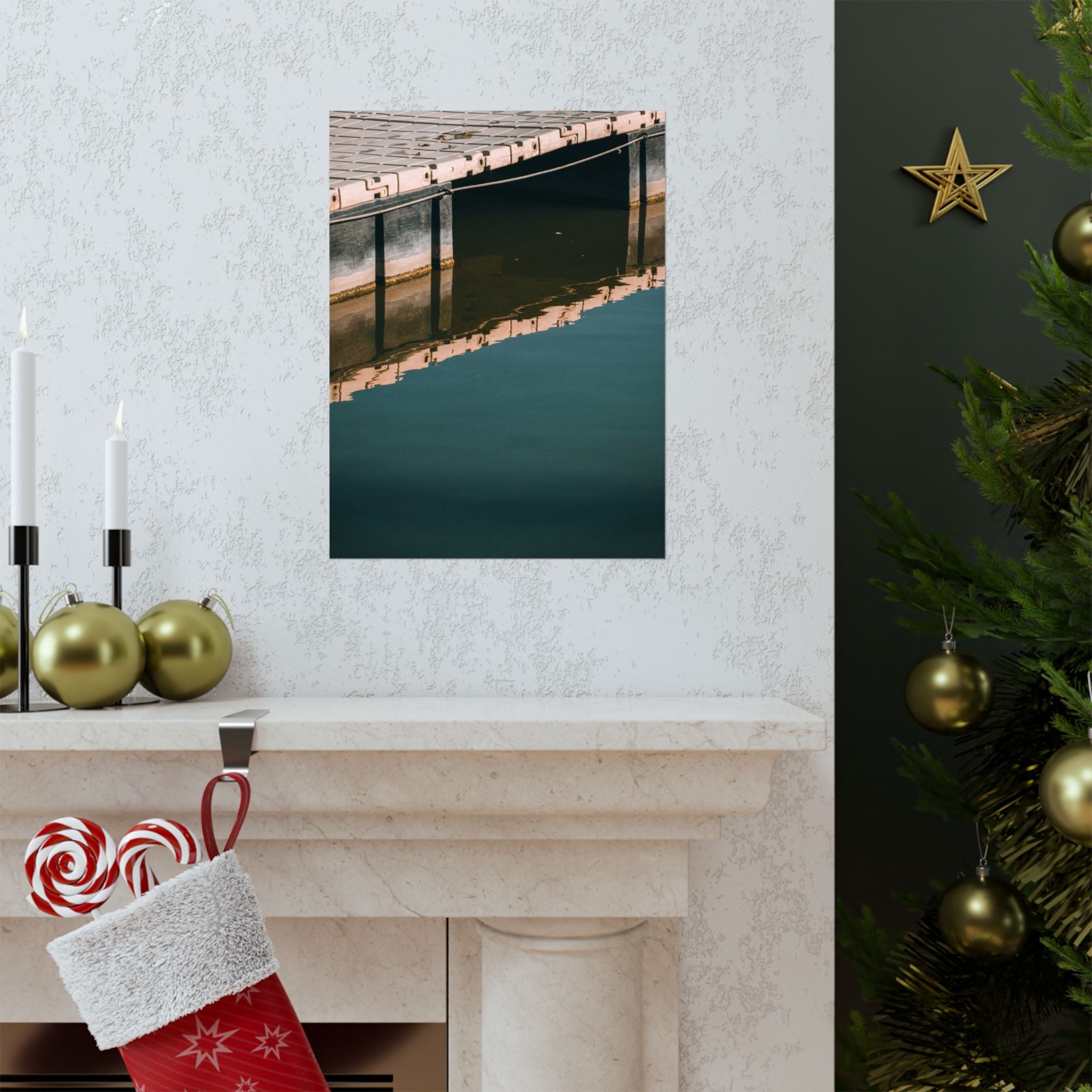 Matte Poster — Dock Reflection Minimalist Wall Art