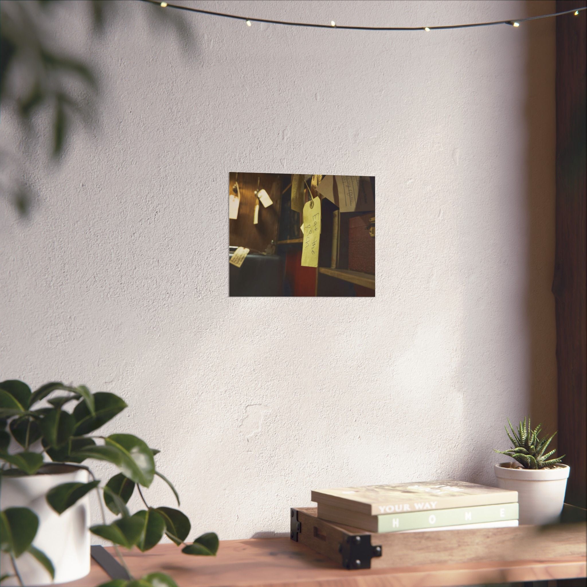 Vintage Luggage Tag Photo Poster (Eat The Rich) — Matte Horizontal Wall Art