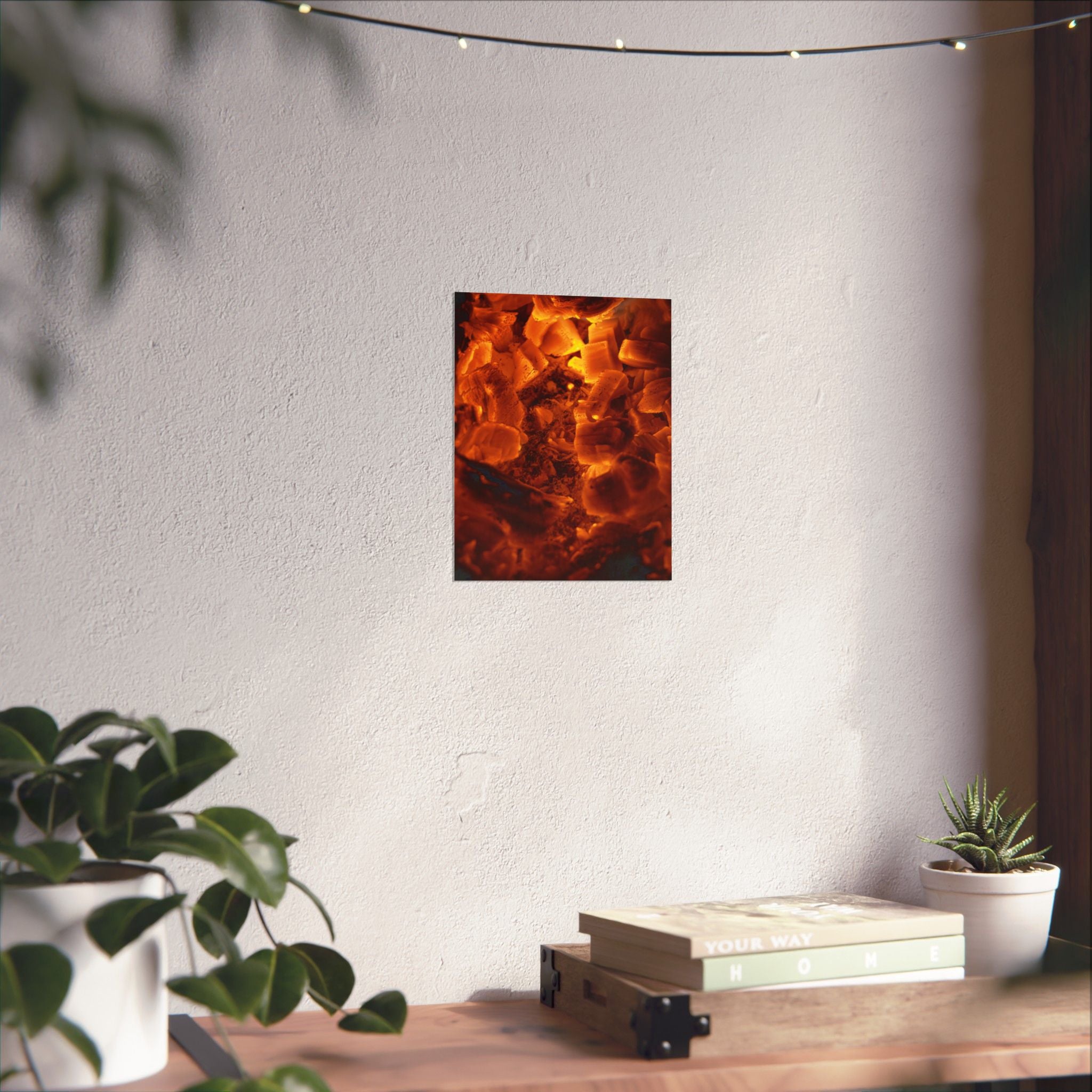 Embers Close-Up Matte Poster — Fiery Abstract Wall Art
