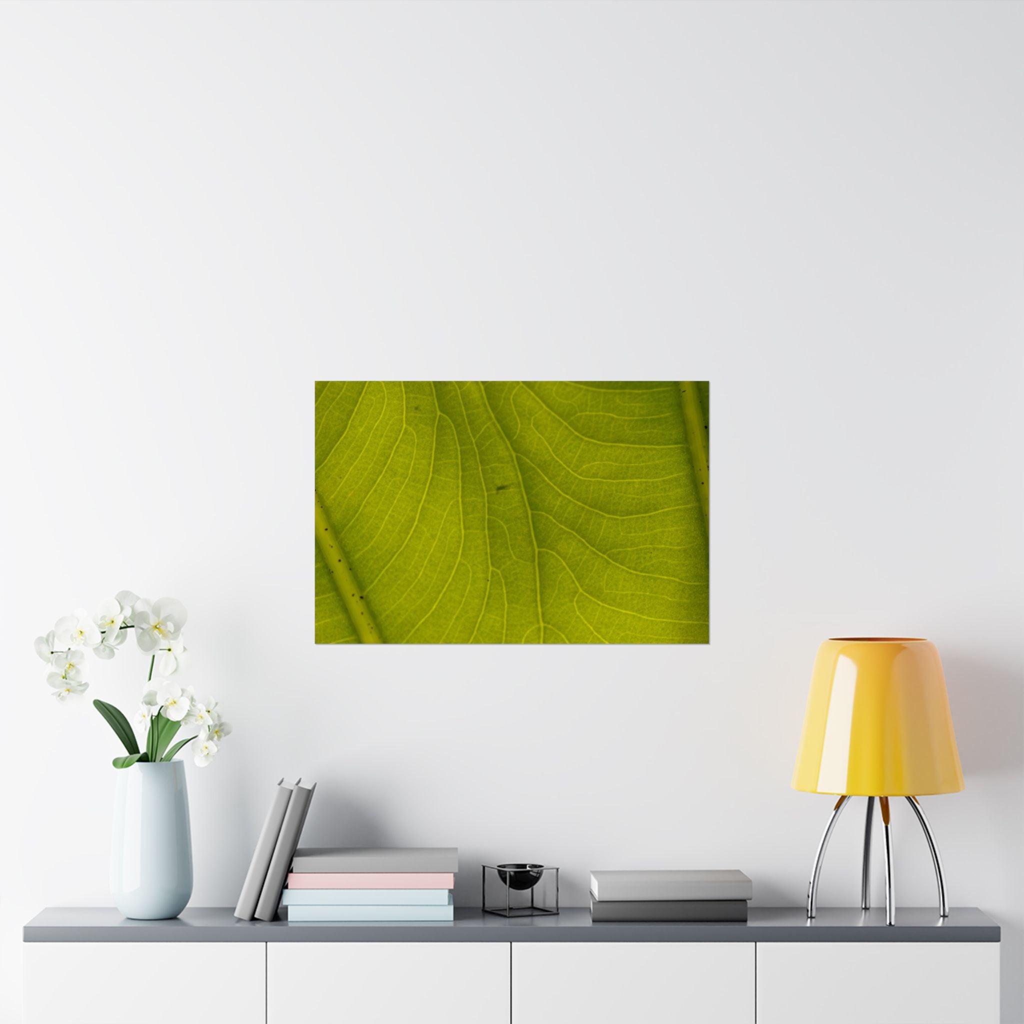 Botanical Leaf Close-Up Matte Poster — Green Nature Wall Art (Horizontal)