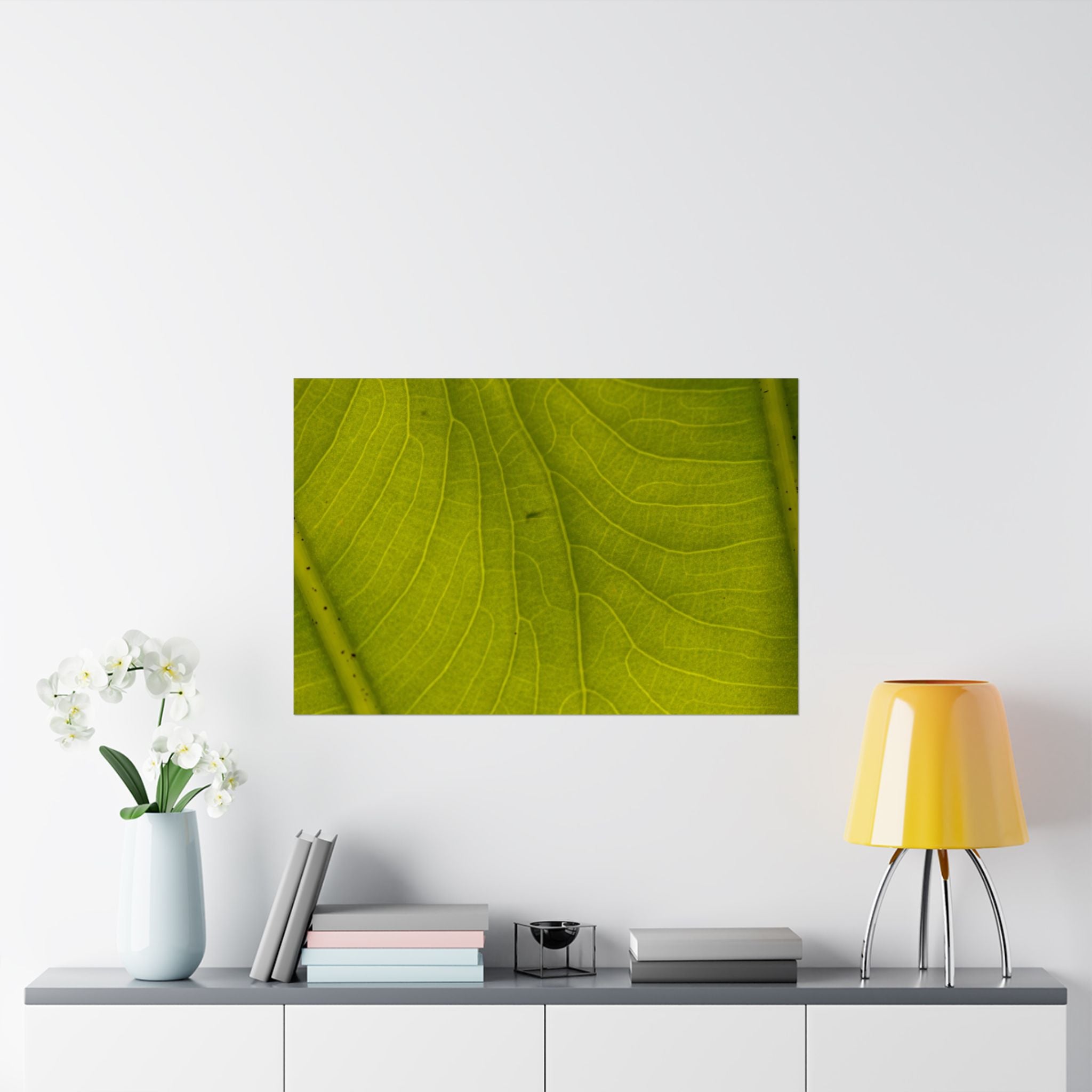 Botanical Leaf Close-Up Matte Poster — Green Nature Wall Art (Horizontal)