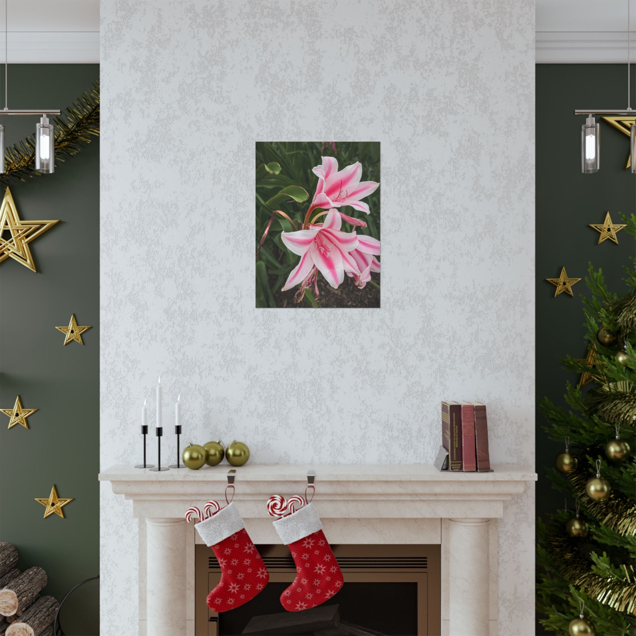 Pink Lily Botanical Matte Poster — Vertical Floral Wall Art