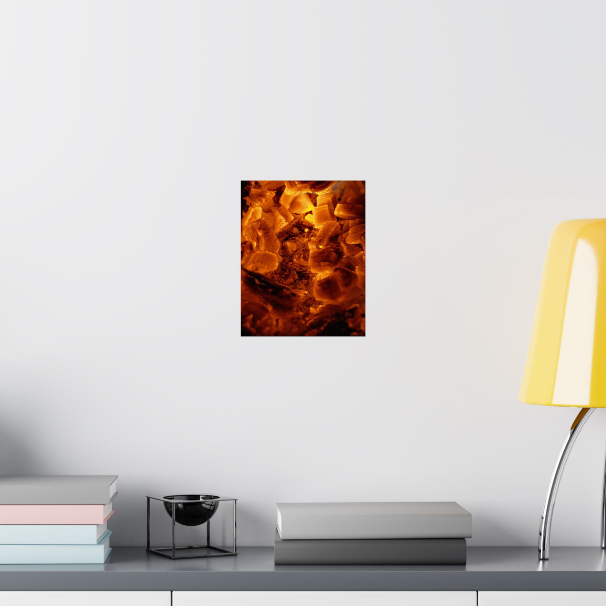 Embers Close-Up Matte Poster — Fiery Abstract Wall Art