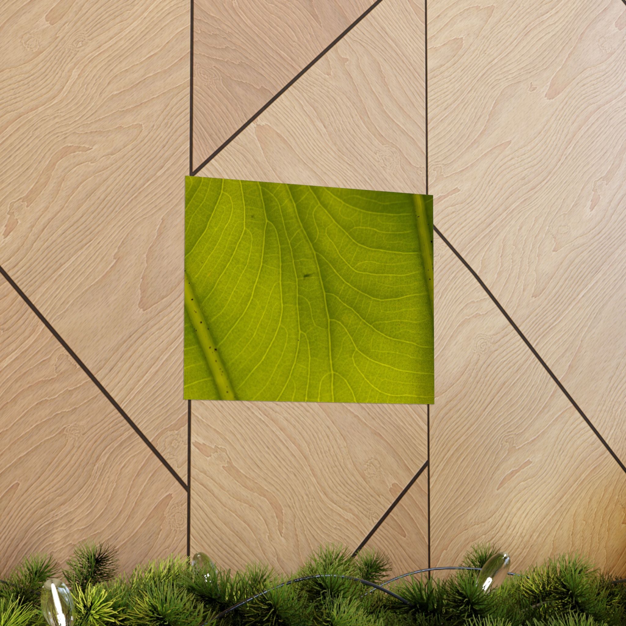 Botanical Leaf Close-Up Matte Poster — Green Nature Wall Art (Horizontal)