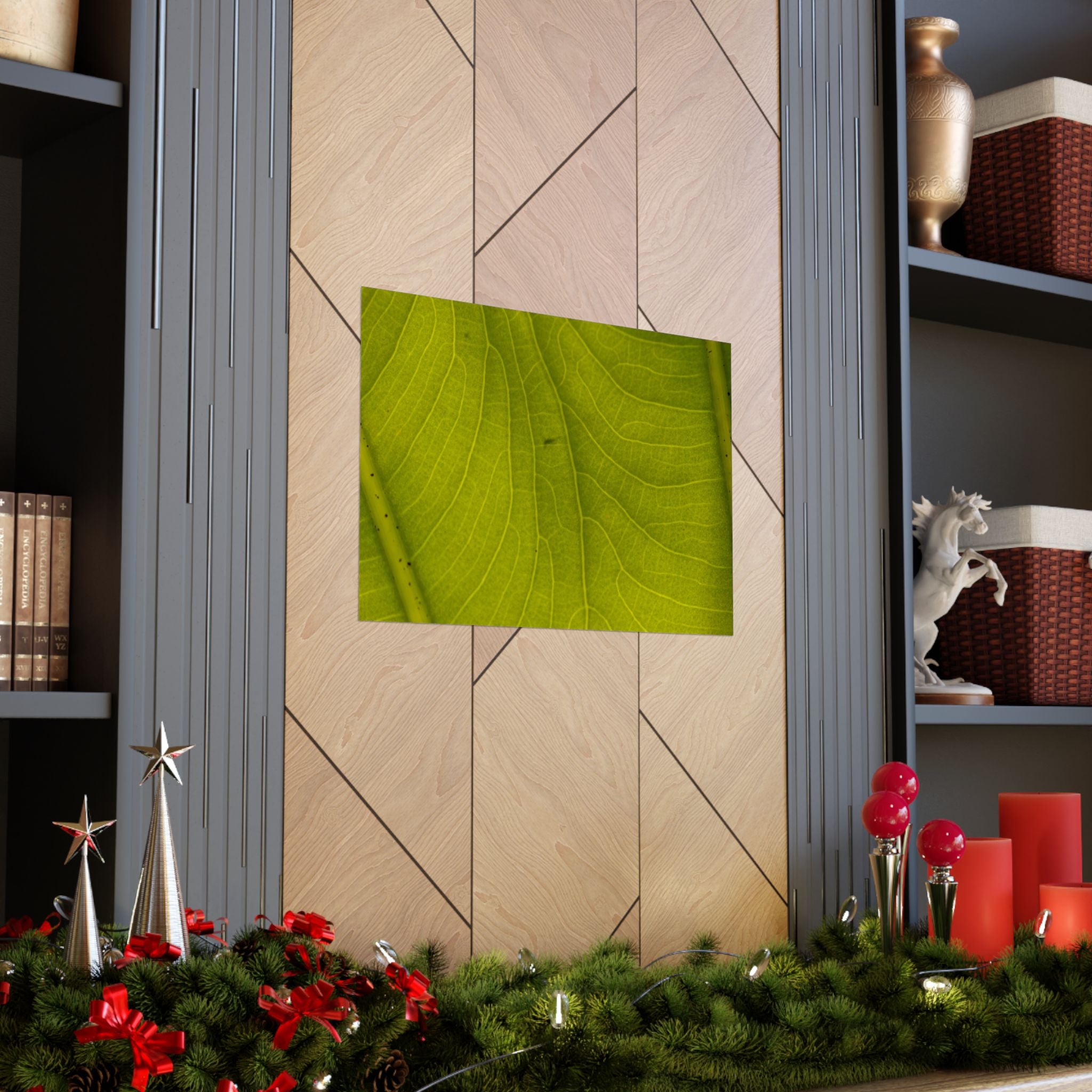 Botanical Leaf Close-Up Matte Poster — Green Nature Wall Art (Horizontal)