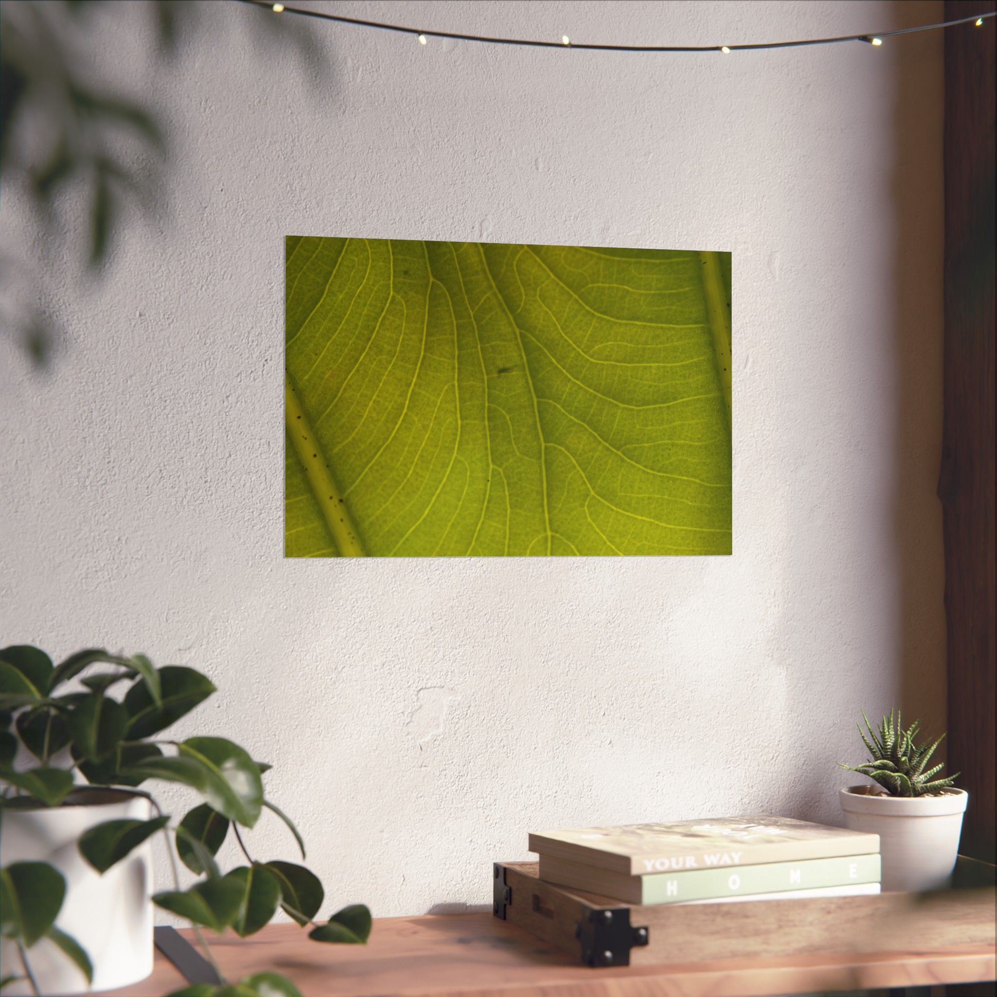 Botanical Leaf Close-Up Matte Poster — Green Nature Wall Art (Horizontal)