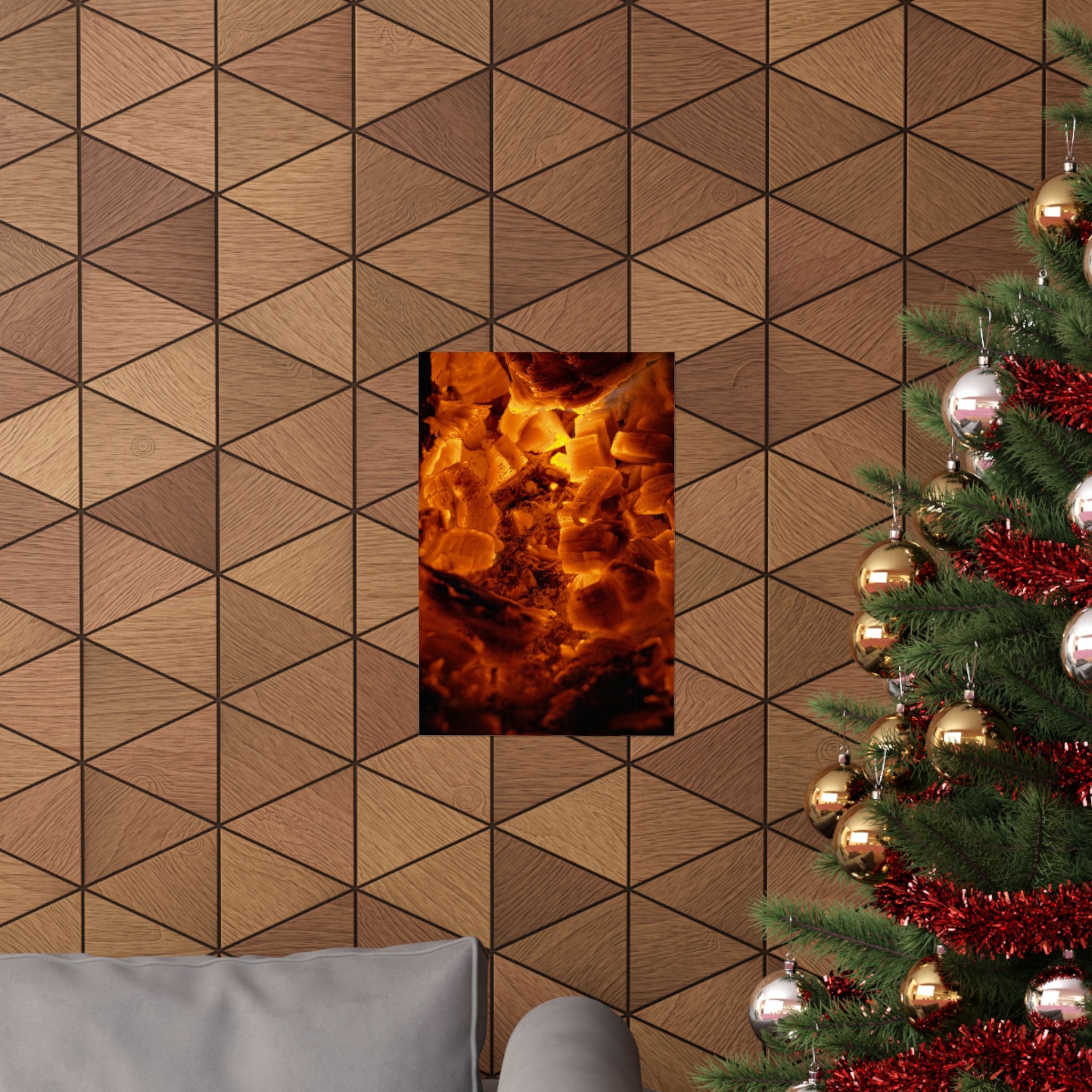 Embers Close-Up Matte Poster — Fiery Abstract Wall Art