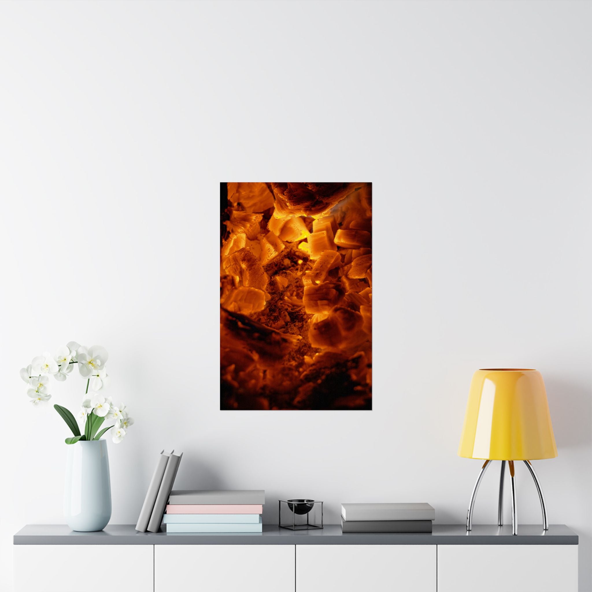 Embers Close-Up Matte Poster — Fiery Abstract Wall Art