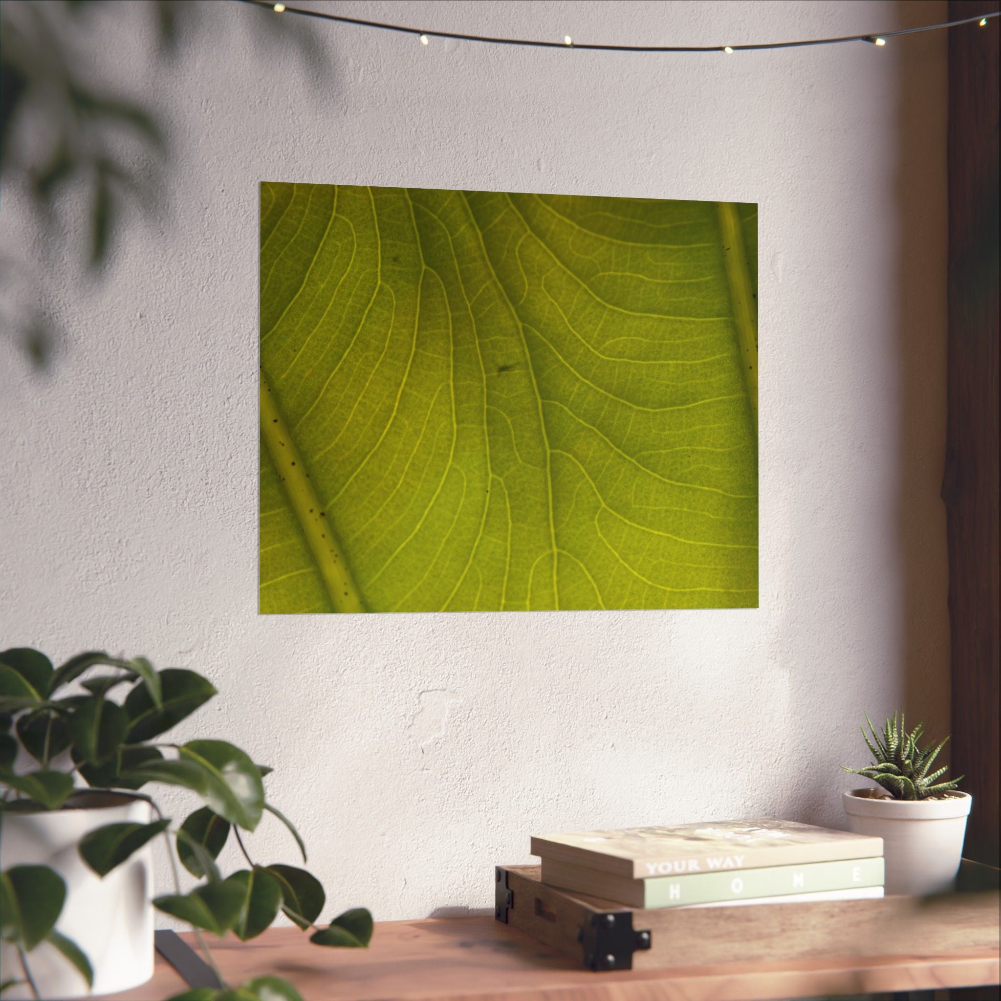 Botanical Leaf Close-Up Matte Poster — Green Nature Wall Art (Horizontal)