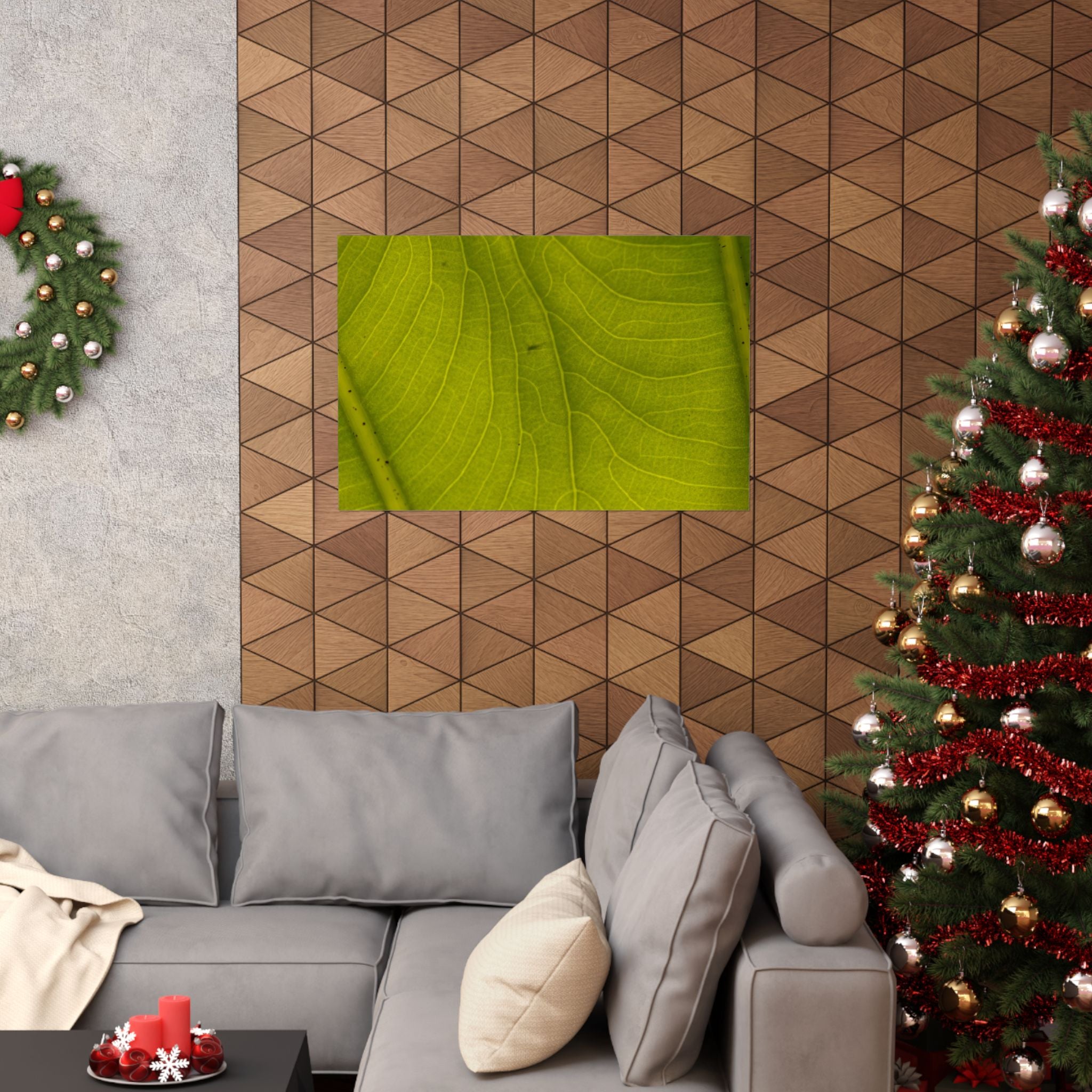 Botanical Leaf Close-Up Matte Poster — Green Nature Wall Art (Horizontal)