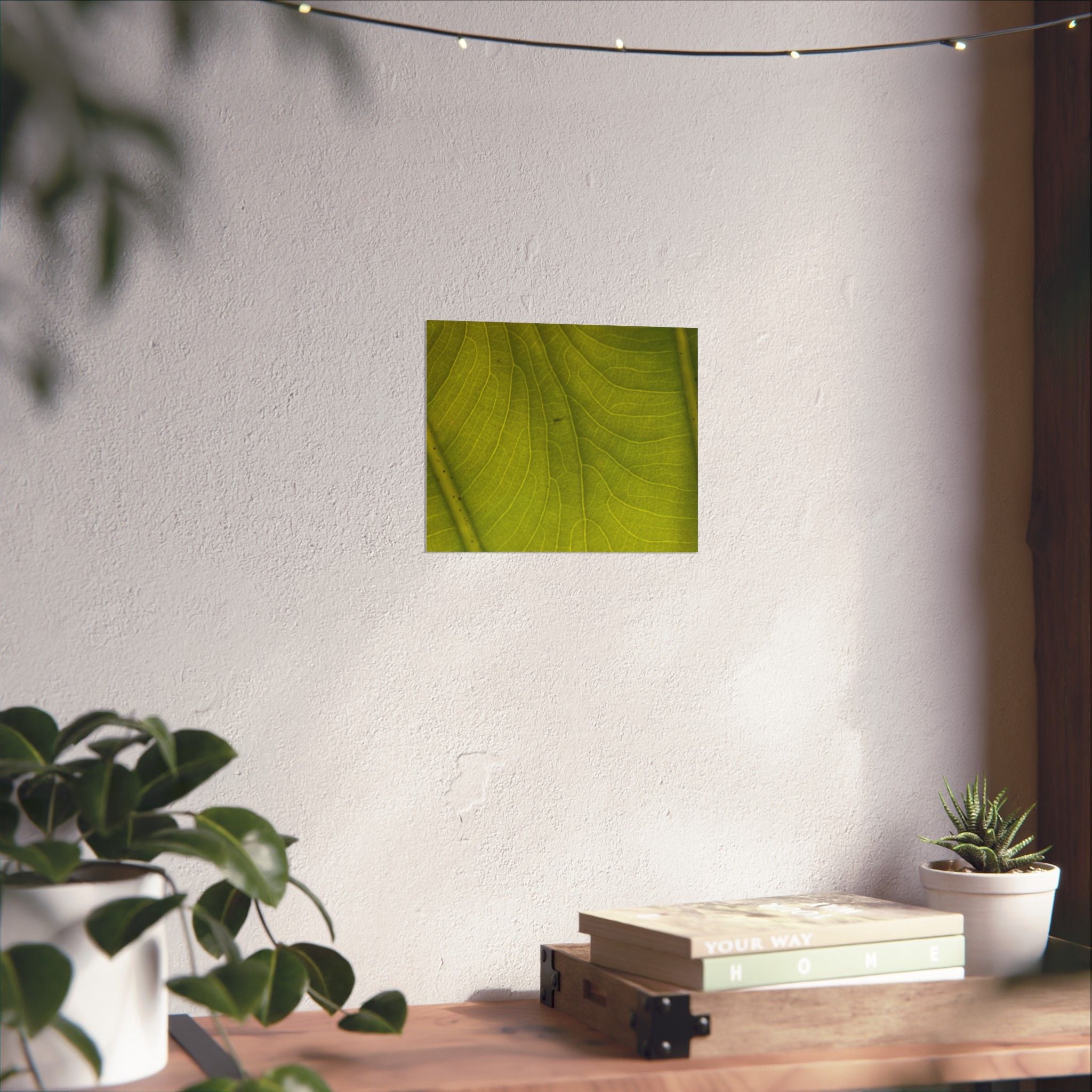 Botanical Leaf Close-Up Matte Poster — Green Nature Wall Art (Horizontal)