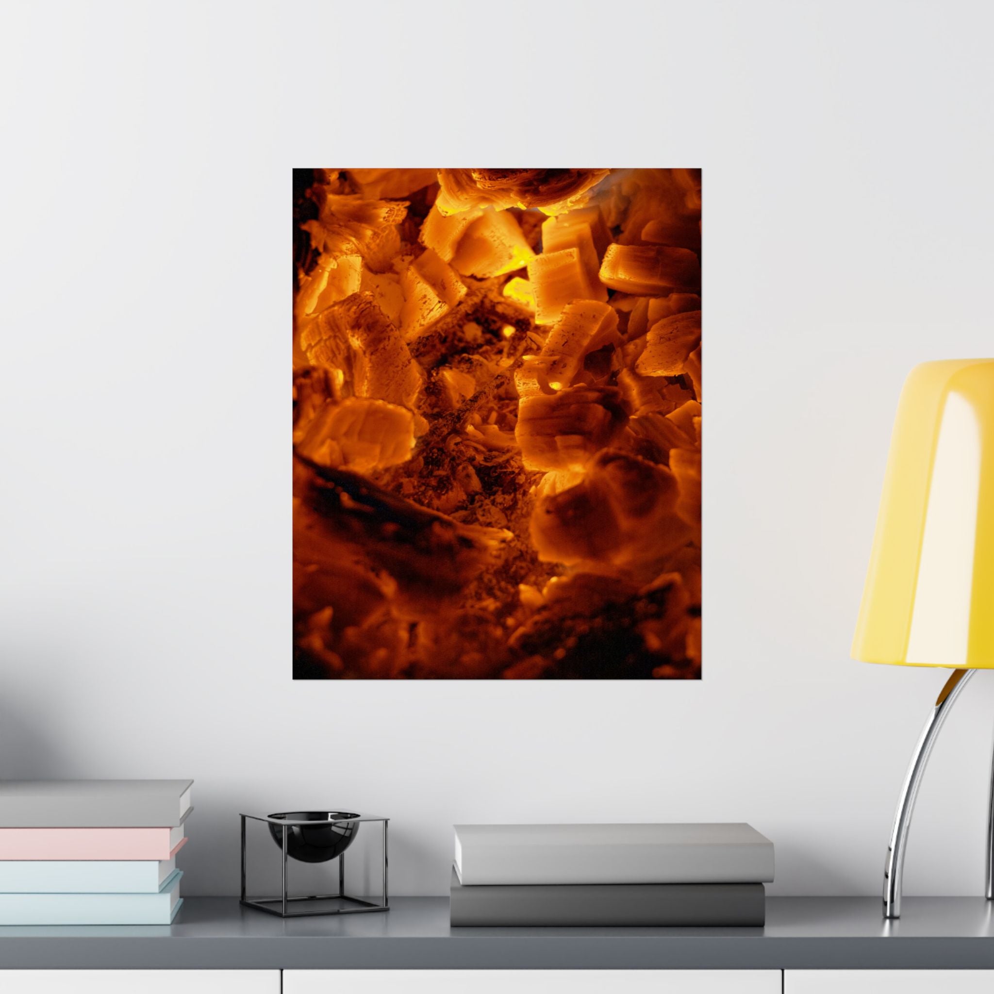 Embers Close-Up Matte Poster — Fiery Abstract Wall Art