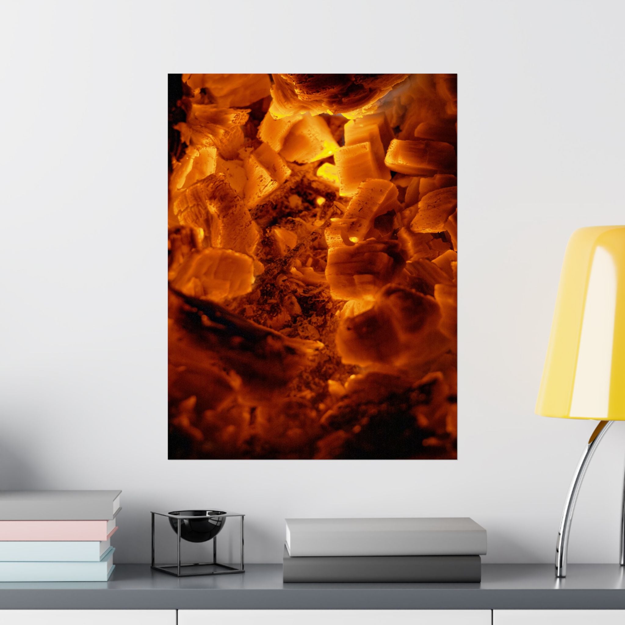 Embers Close-Up Matte Poster — Fiery Abstract Wall Art
