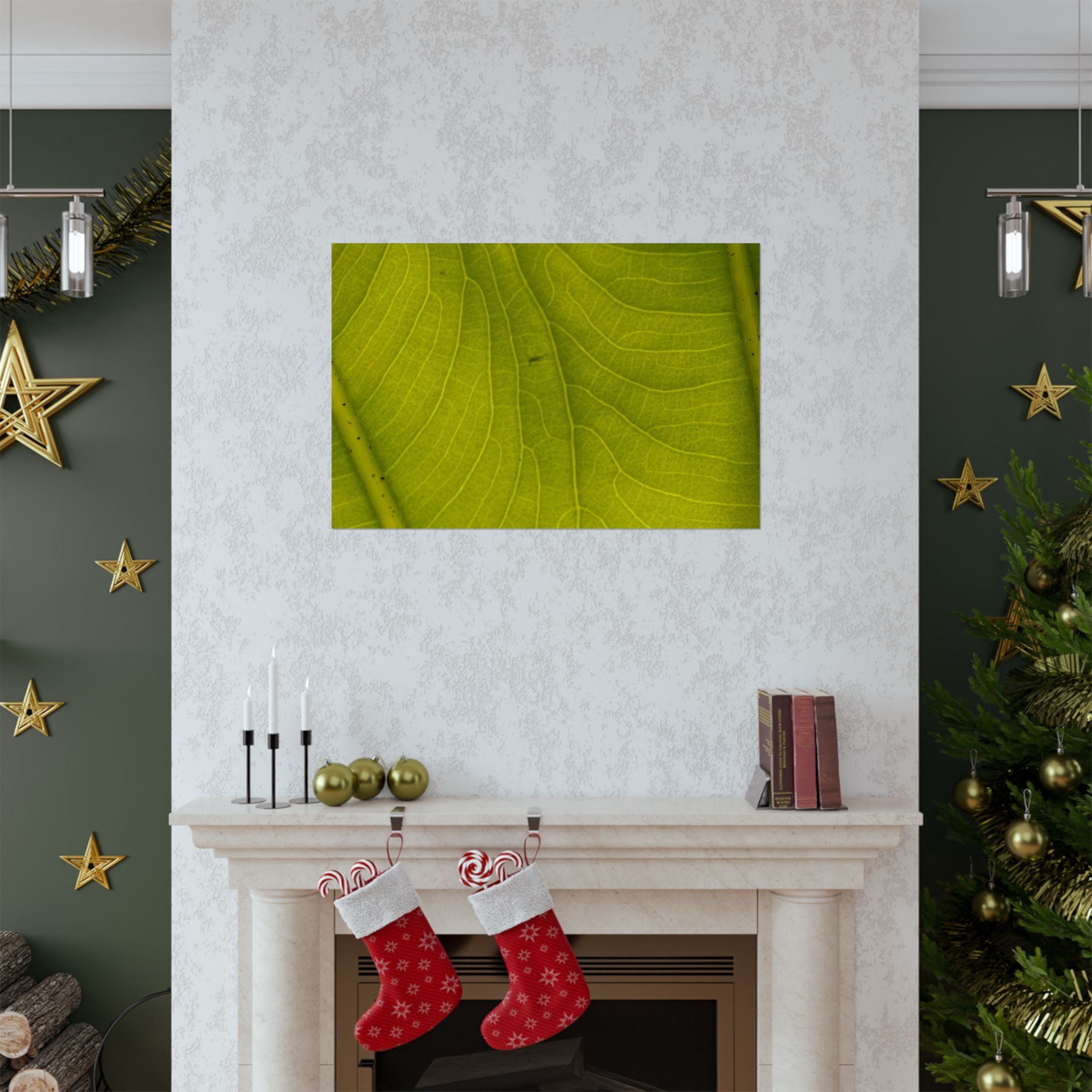Botanical Leaf Close-Up Matte Poster — Green Nature Wall Art (Horizontal)