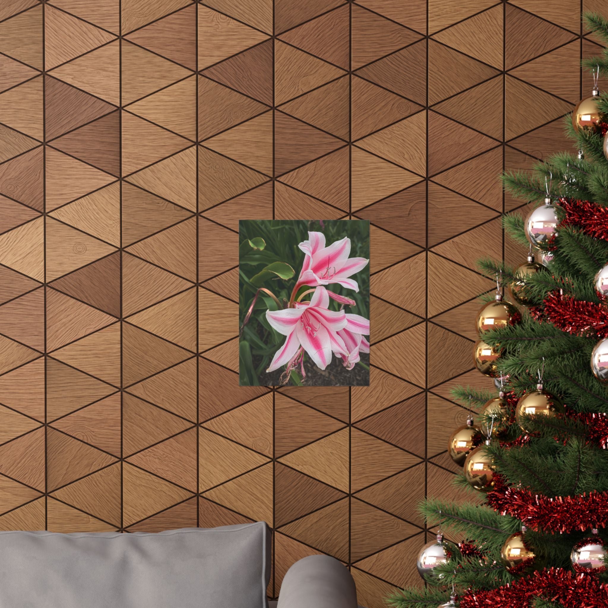 Pink Lily Botanical Matte Poster — Vertical Floral Wall Art