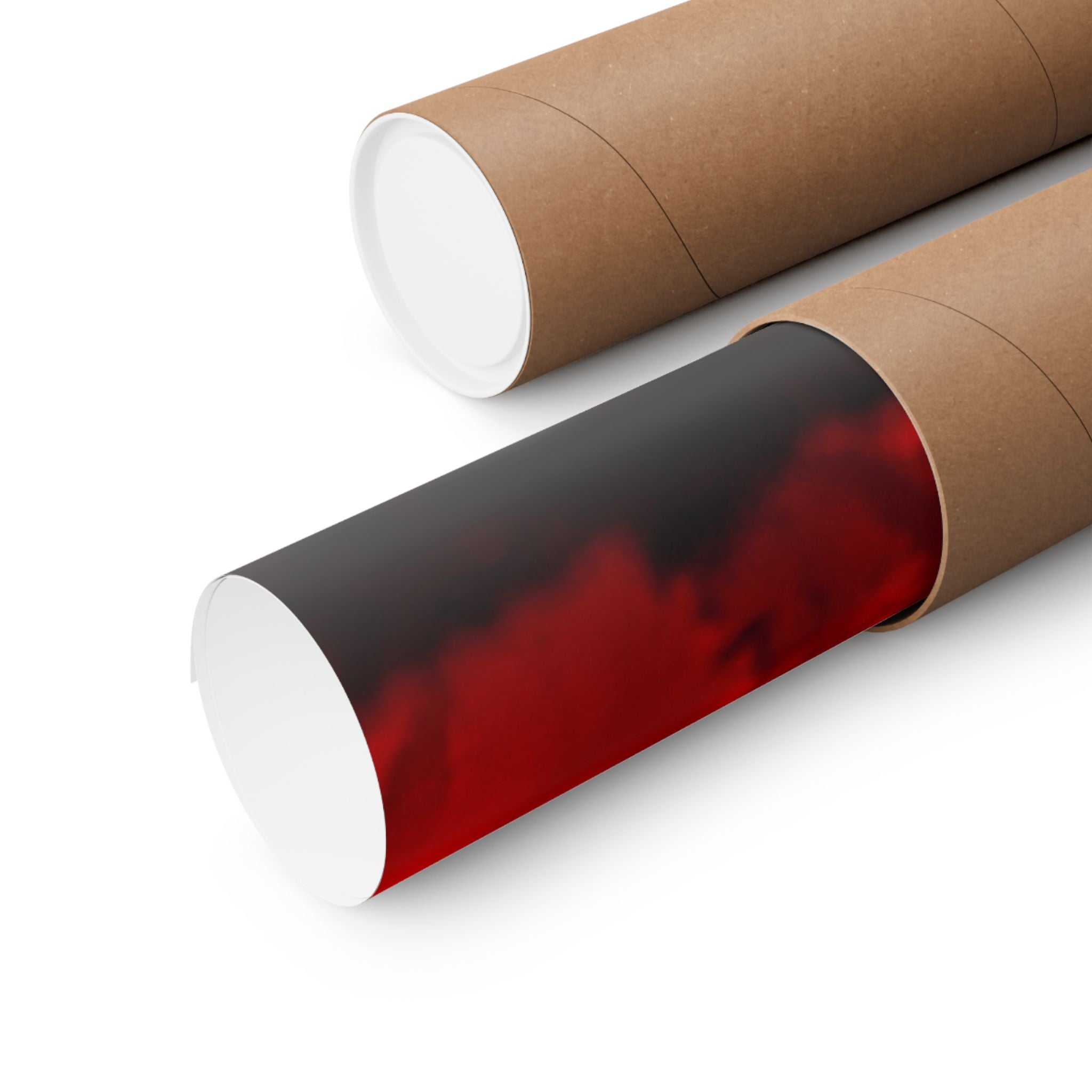 Molten Ember Matte Vertical Poster — Fiery Red Abstract Wall Art