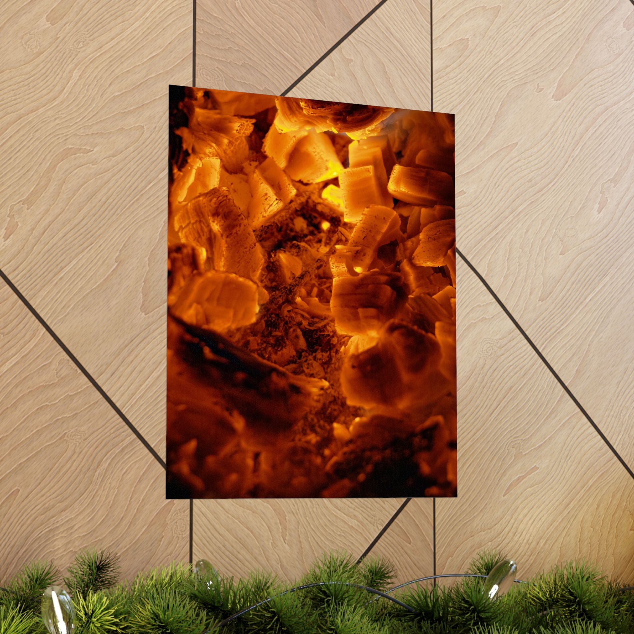 Embers Close-Up Matte Poster — Fiery Abstract Wall Art