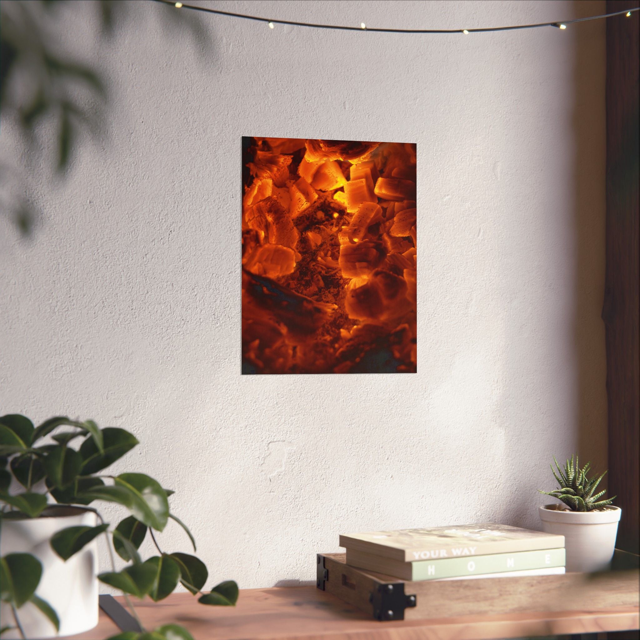 Embers Close-Up Matte Poster — Fiery Abstract Wall Art