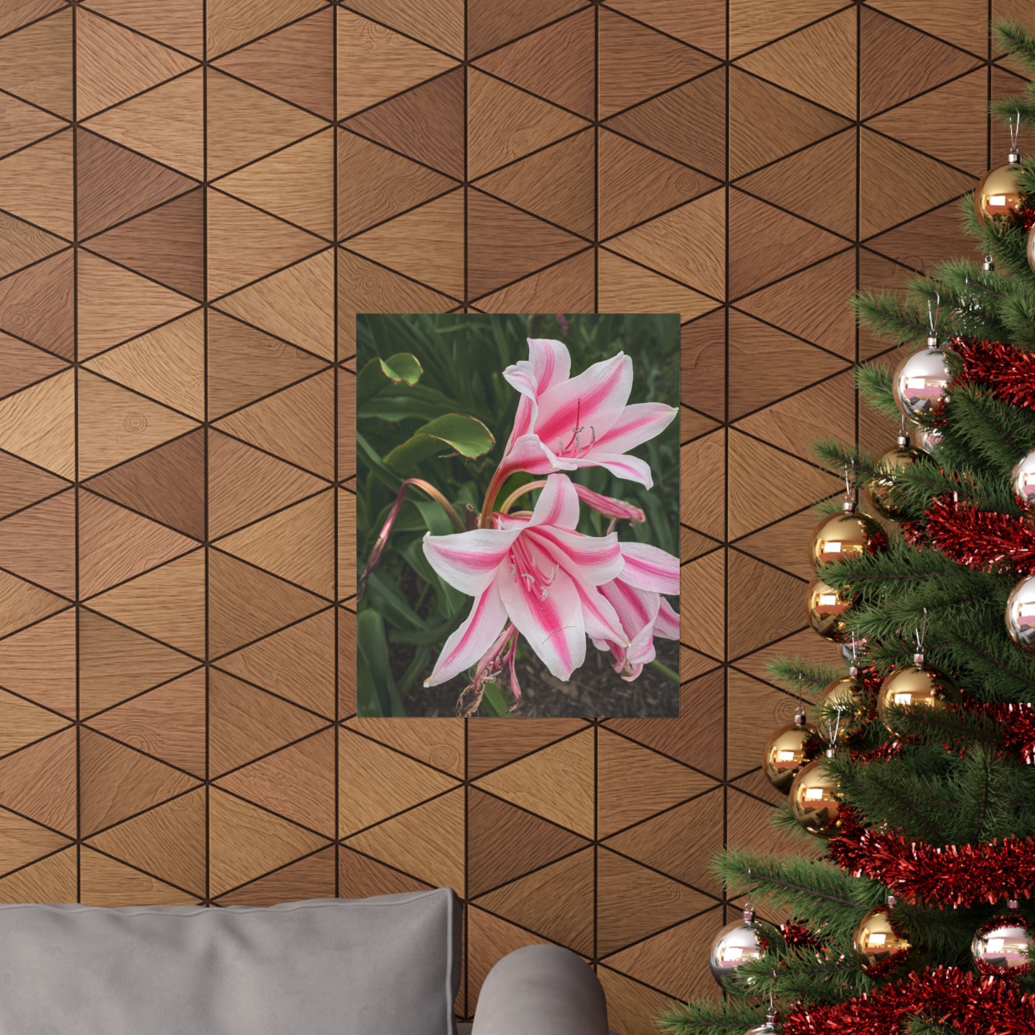 Pink Lily Botanical Matte Poster — Vertical Floral Wall Art