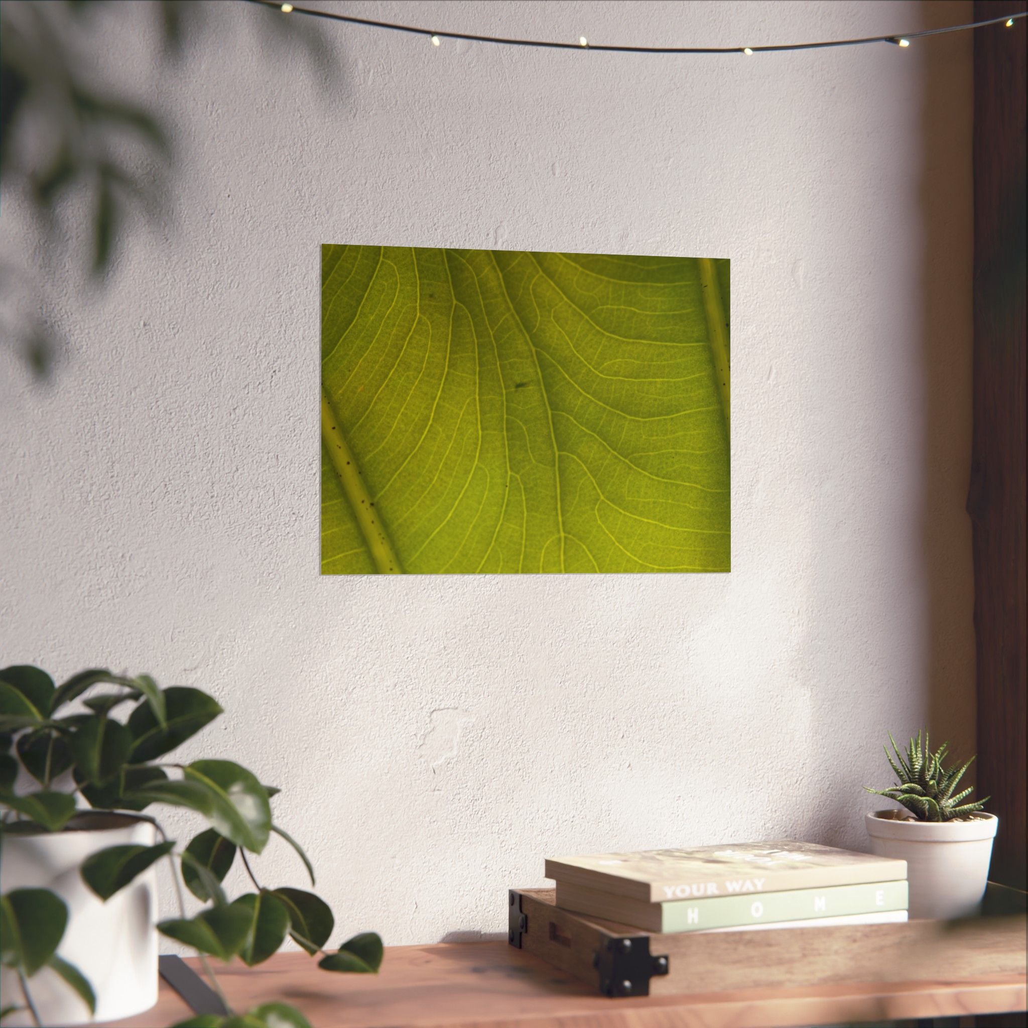 Botanical Leaf Close-Up Matte Poster — Green Nature Wall Art (Horizontal)
