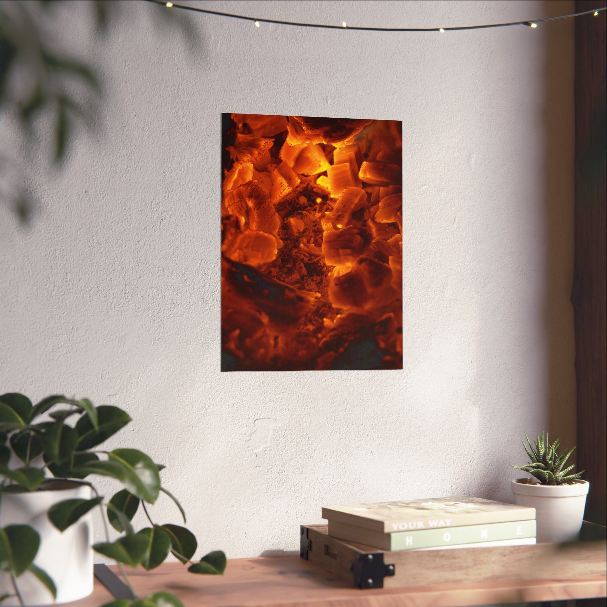 Embers Close-Up Matte Poster — Fiery Abstract Wall Art